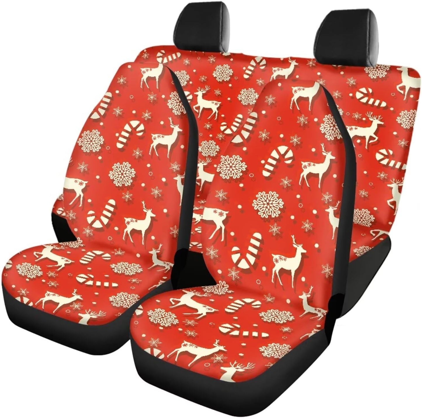 AFPANQZ Oriental Dragon Print Car Seat Covers Full Set for Back Seat Front Seats Universal Fit Most Cars SUVs Trucks Vans Comfortable Auto Seat Protection Full Set for Women Men Black Red