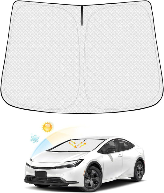 Canvcle Windshield Sun Shade for Toyota Prius 2023-2024 2025 Accessories Thicken 6-Layer Front Window Sunshade Cover Sun Visor Protector Foldable Block UV Rays Keep Vehicle Cool