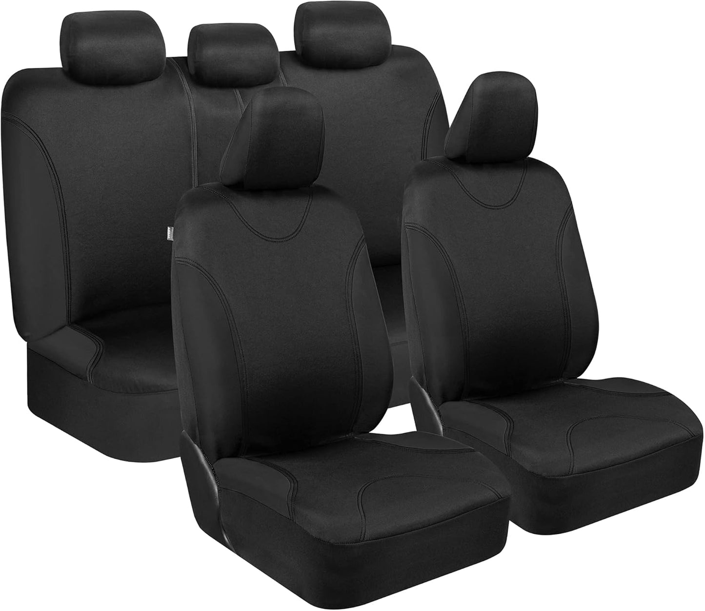 BDK OS-334-PK Sleek and Stylish Car Seat Covers, Split Bench Option, 5 Headrests, Side Airbag Compatible
