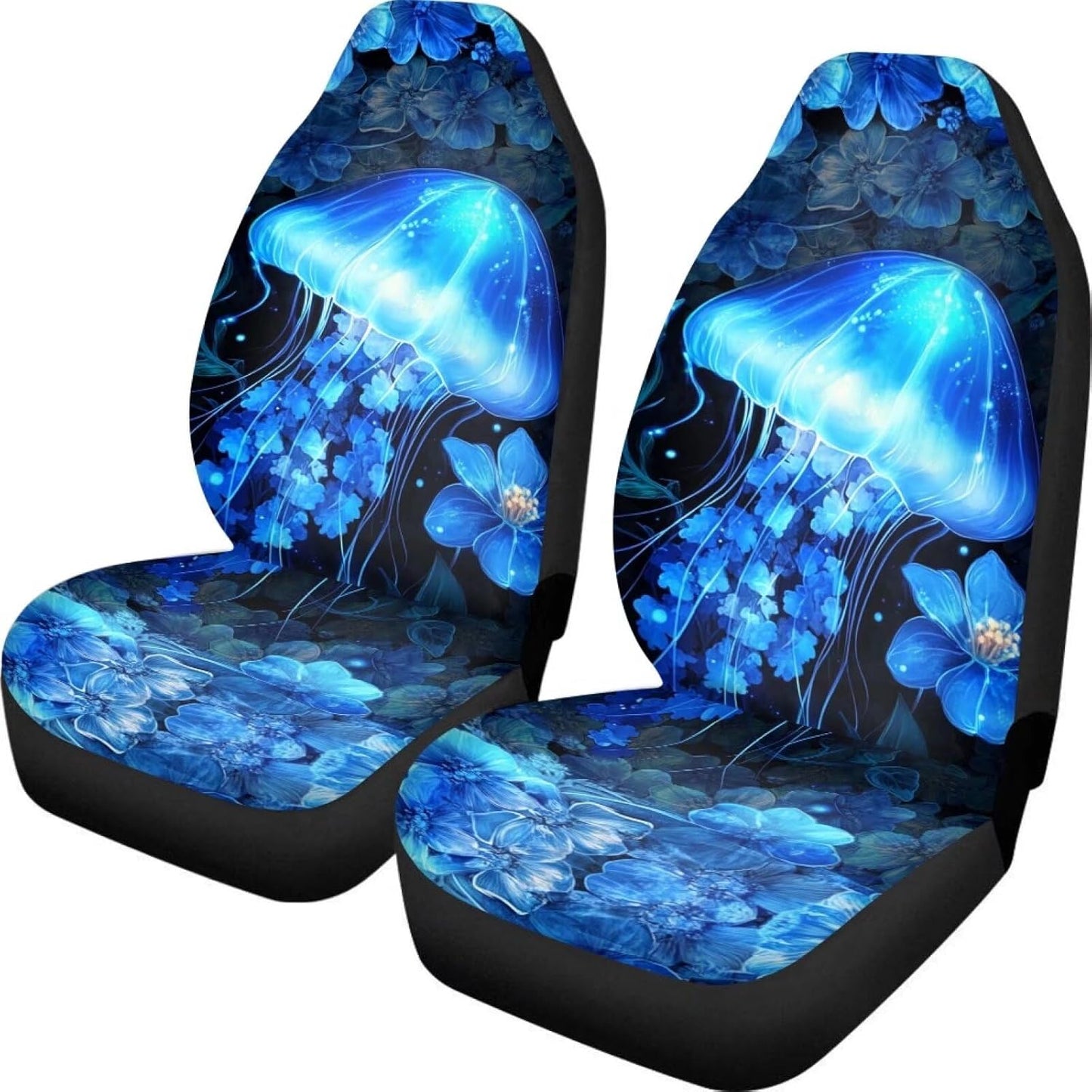 KEIAHUAN Galaxy Owl Car Seat Cover for Women Men, 2 Packs High Back Bucket Universal Fit Auto Seat Covers for Cars, Trucks, SUV, or Van