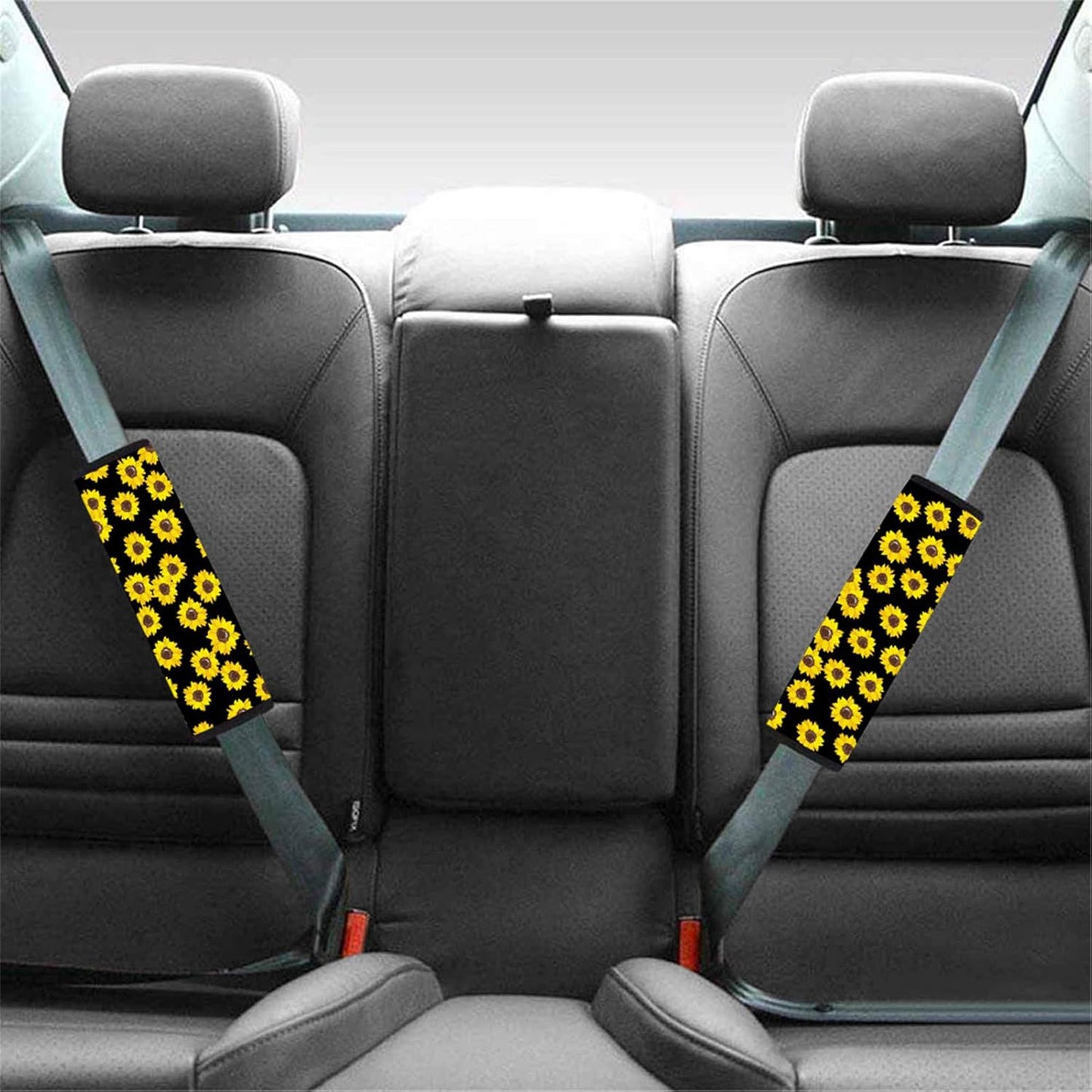 Frestree Sea Dolphin Love Flower Car Seat Covers with Steering Wheel Cover and Safety Seatbelt Pads Universal Fit SUV Truck Sedan Van Bucket Seat Cover 7 Pcs Dolphins Couple Auto Interior Accessories