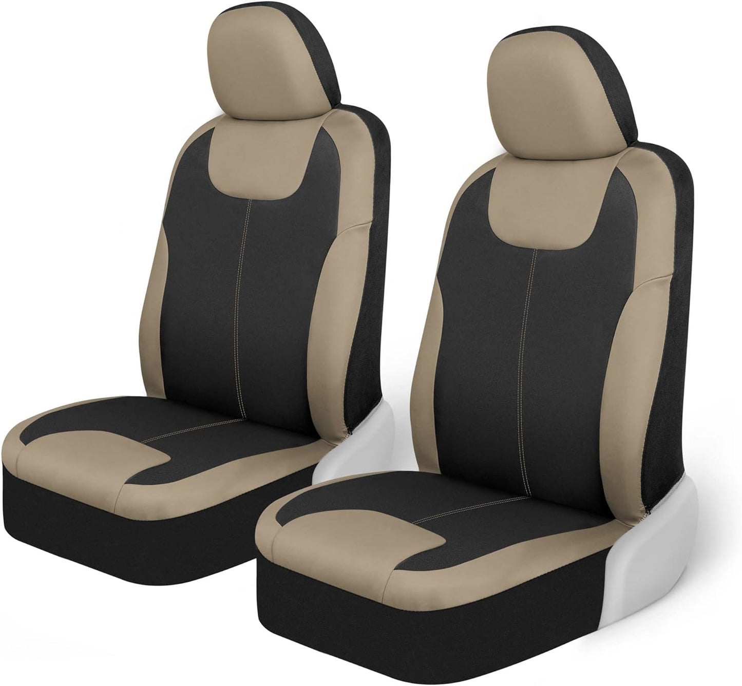 BDK Auto MTSC-224-BG: 4Pcs Seat Cover -Black/Beige