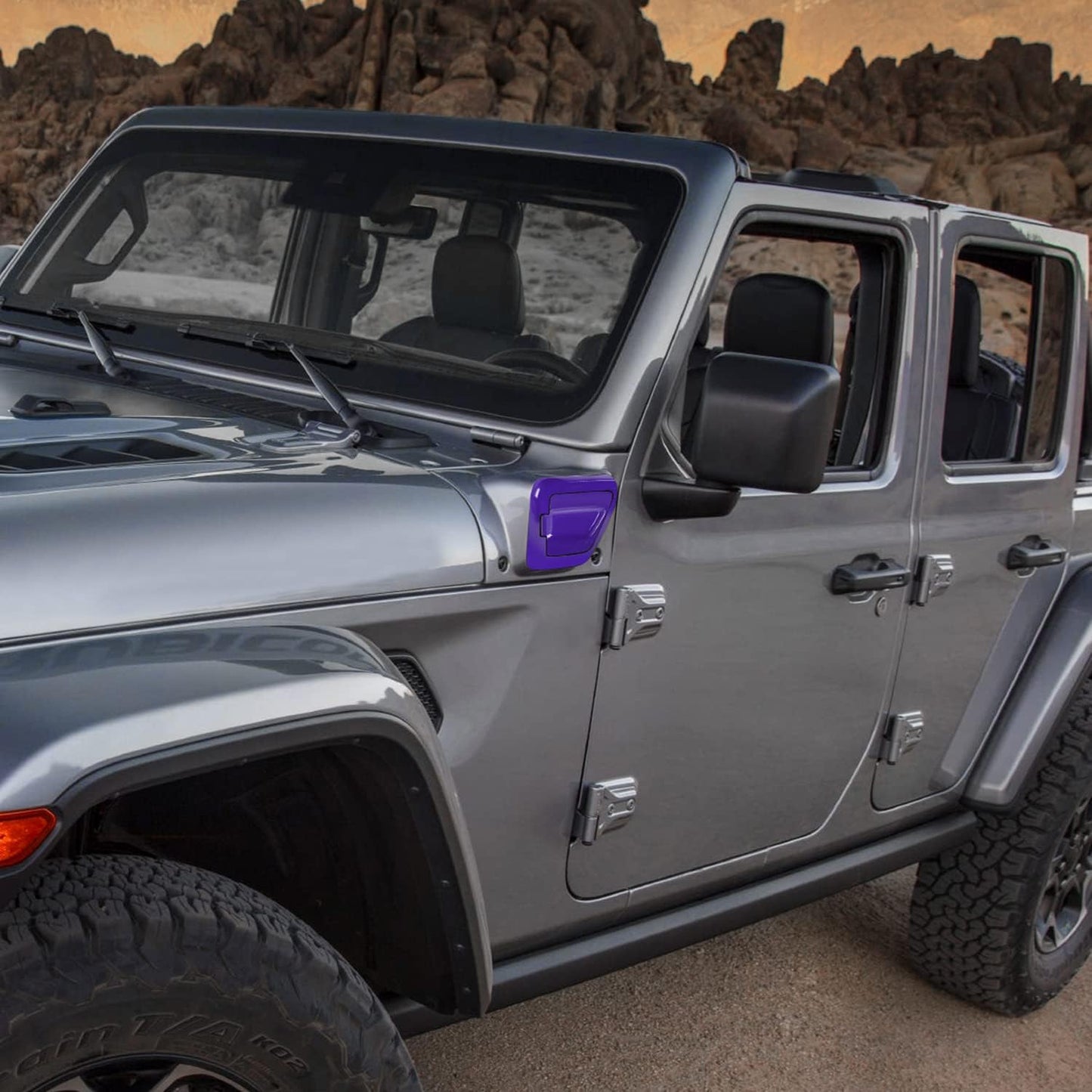 CheroCar for Jeep 4xe Electric Charging Ports Trim Cover Antidust Antiscrach Protector Cover for Jeep Wrangler 4xe 2021-2022 (Purple)