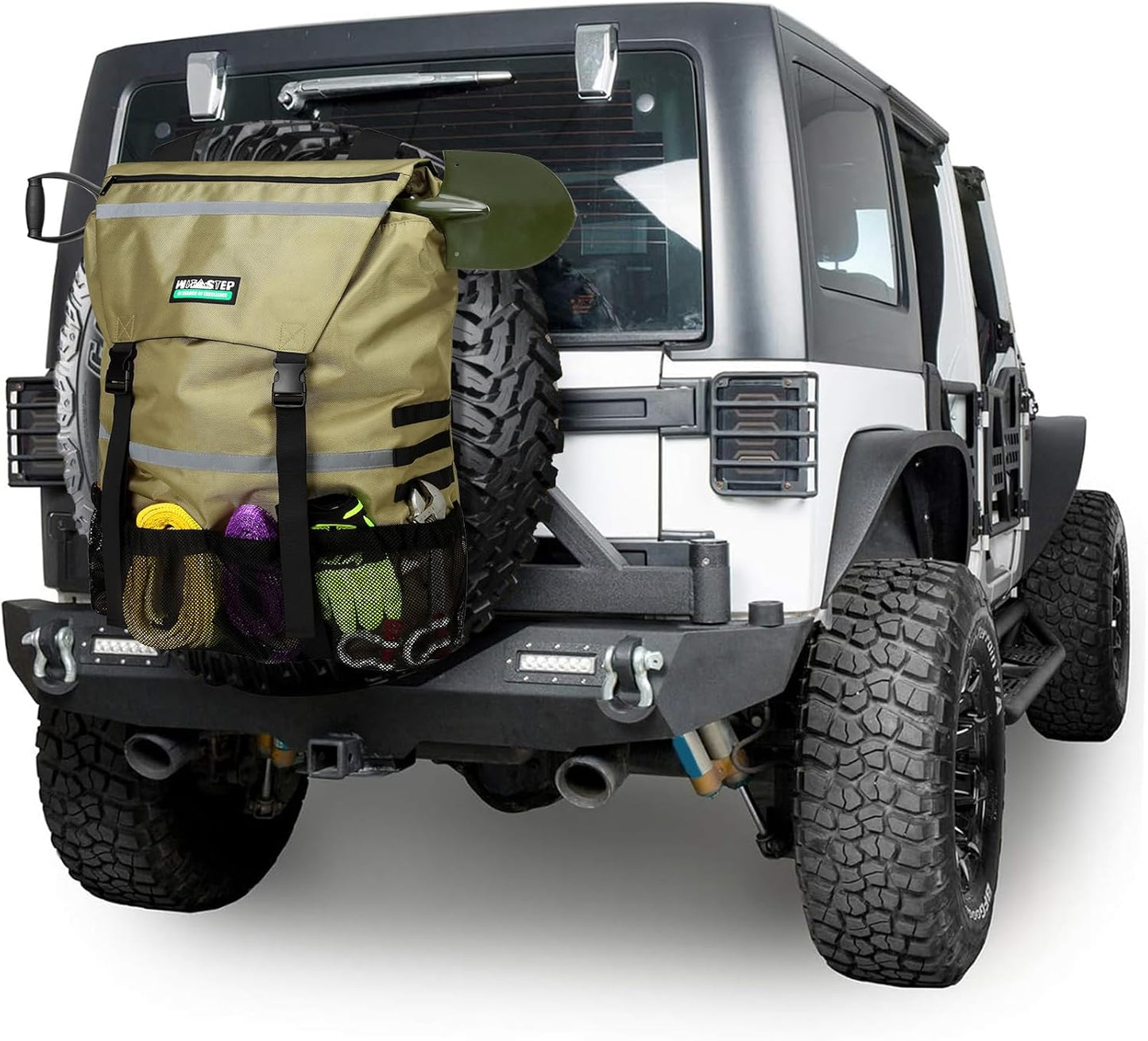 WITSTEP Spare Tire Trash Bag, Offroad Storage Bag Heavy Duty Truck Tailgate Fits up to 40" Tire, Large Recovery Gear Firewood Camping Cargo Storage for Jeep Truck SUV Car