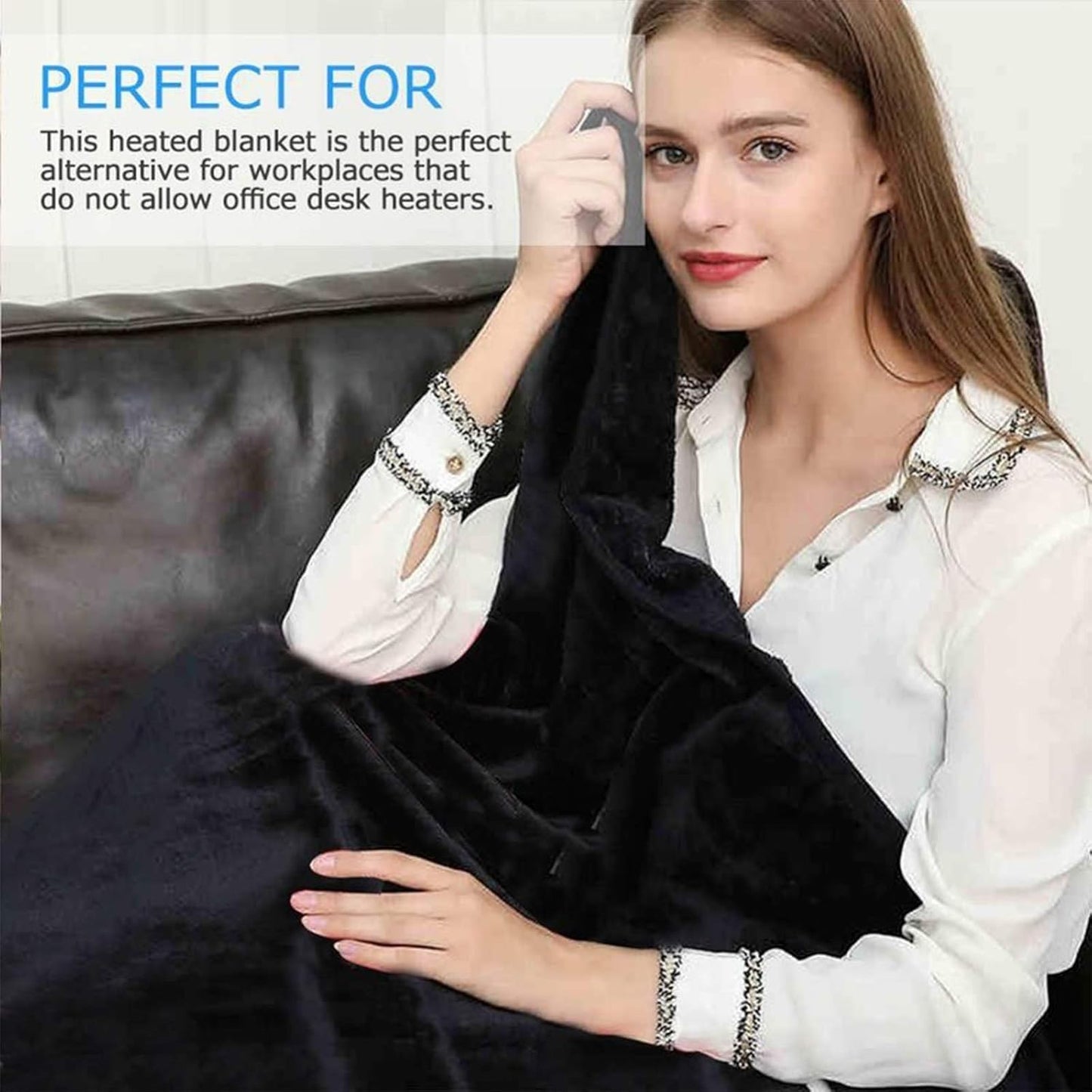USB Heated Warm Shawl for Women Soft Warm Heated Throw Blanket with Intelligent Thermostat Washable Plush Throw Blanket for Sofa and Bed, 3 Modes Temperature Adjustable