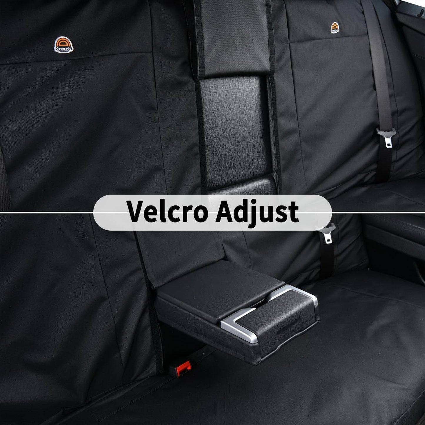 Coverado Waterproof Rear Bench Car Seat Cover, Oxford Back Seat Cover for Car Back Seat Protector for Kids & Dogs, Universal Fit for Cars SUVs Trucks and Vans(M,Black)