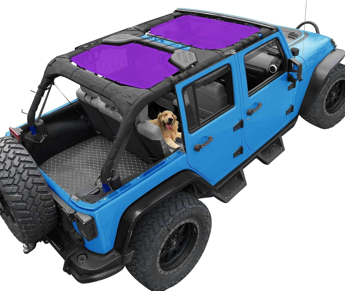 Coverspec JT Top Sun Shade Roof Compatible with Jeep Gladiator JT (2018-2023) 4 Door Jeep Sunshade Top Sunroof Bikini Cover- Blocks UV, Wind, Noise - Black Mesh for Full Length