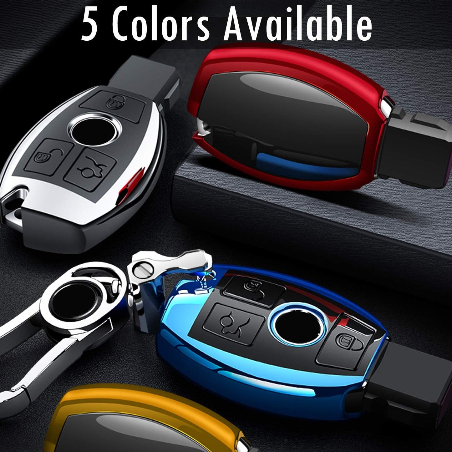 COMPONALL for Mercedes Benz Key Fob Cover, Key Fob Case for Mercedes Benz C E M S CLS CLK GLK GLC G Class Premium Soft TPU