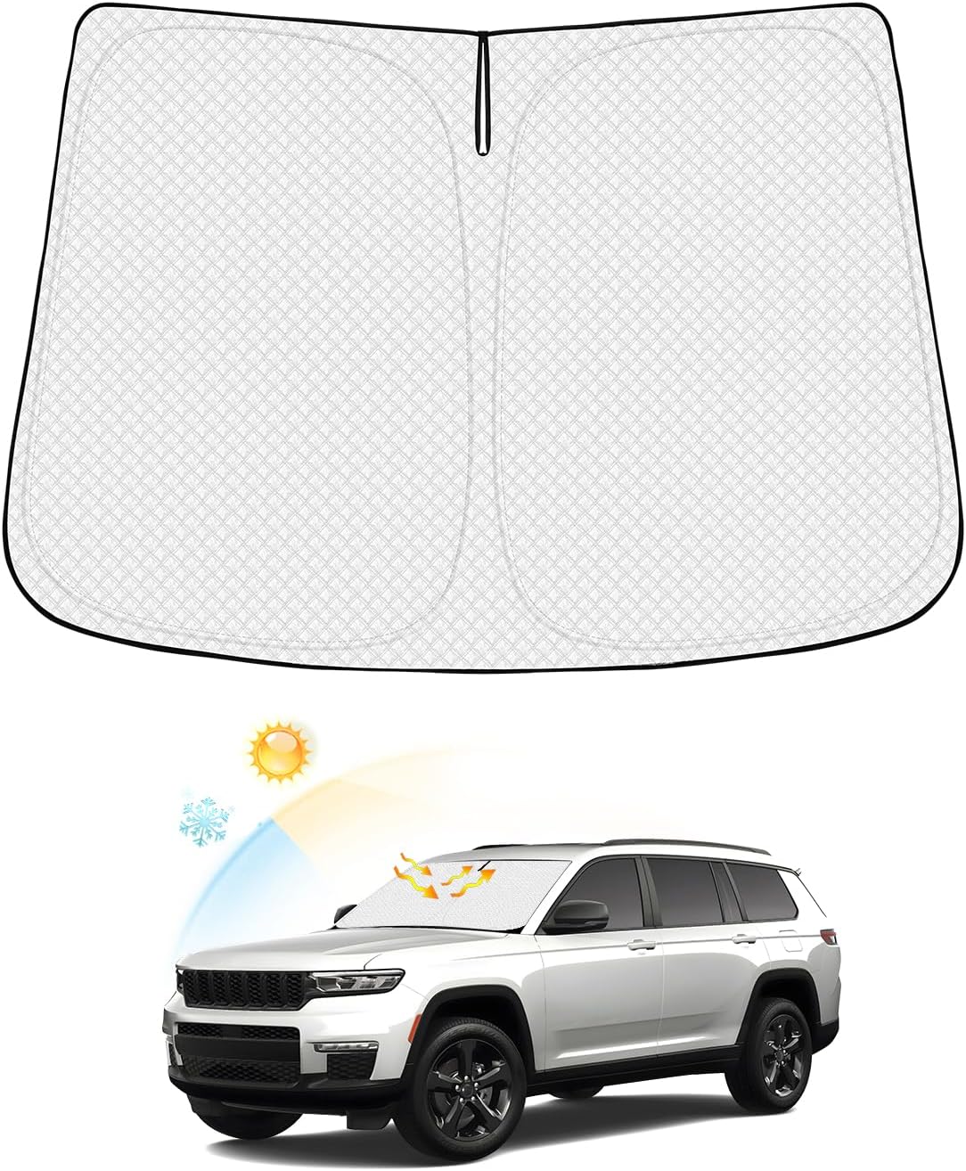 Canvcle Windshield Sun Shade for Toyota Prius 2023-2024 2025 Accessories Thicken 6-Layer Front Window Sunshade Cover Sun Visor Protector Foldable Block UV Rays Keep Vehicle Cool