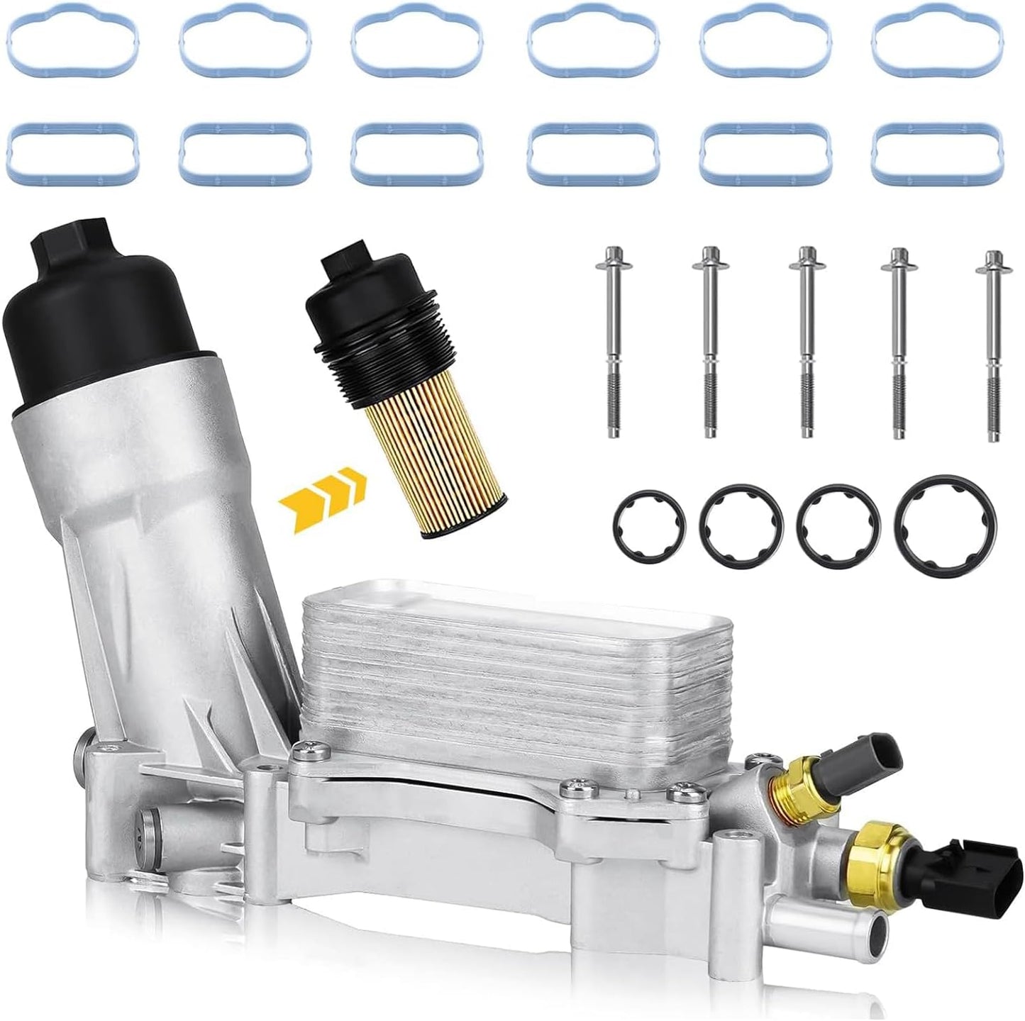926-876 926-959 3.6 Upgraded Aluminum Engine Oil Cooler Filter Housing Fit For Dodge Journey Charger Challenger Caravan Durango Avenger Wrangler Grand Cherokee Chrysler 200 300 Town Country 2011-2016