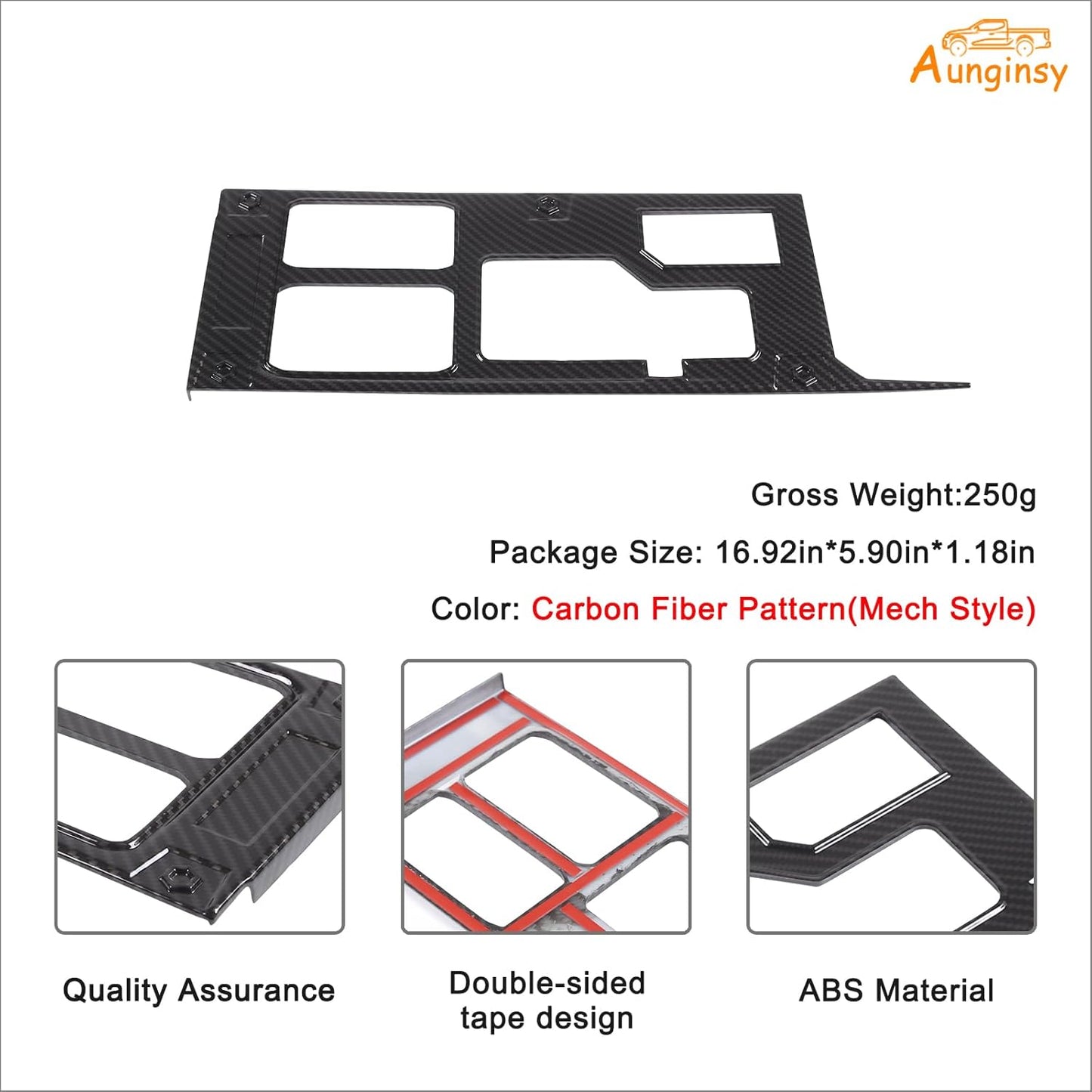 Aunginsy Central Control Gear Shift Panel Trim Cover Compatible with Toyota Tundra/Sequoia 2022-2024 Car Gear Shifter Console Anti-Scratch Panel Frame Protect Sticker with 4WD Accessories(Mech Style)