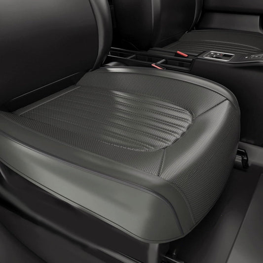 FEELON 2 Pieces ZC Car Seat Covers Front Bottom Seat Cushion Covers, Waterproof Nappa Leather, Anti-Slip and Wrap Around The Bottom, Universal Auto Interior Fit for Sedans SUV Pick-up Truck, Grey