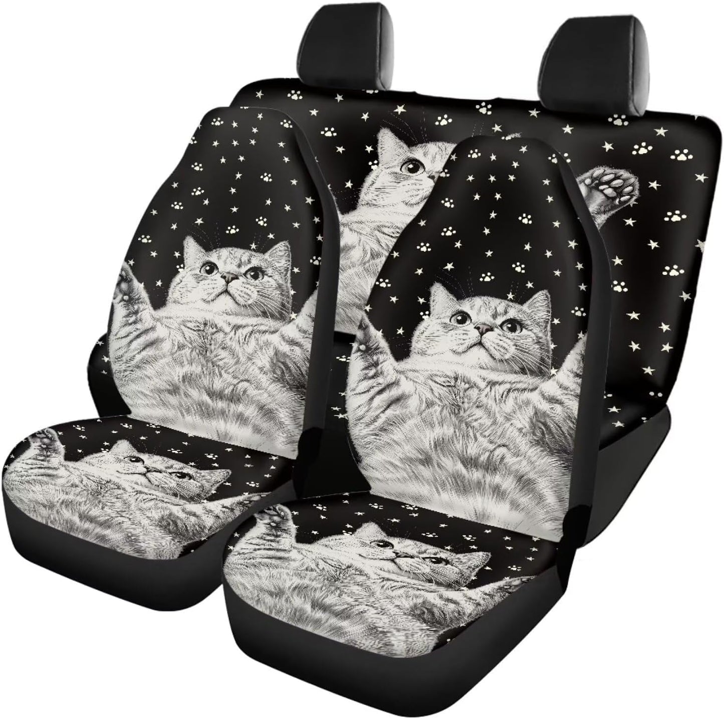 AFPANQZ Oriental Dragon Print Car Seat Covers Full Set for Back Seat Front Seats Universal Fit Most Cars SUVs Trucks Vans Comfortable Auto Seat Protection Full Set for Women Men Black Red