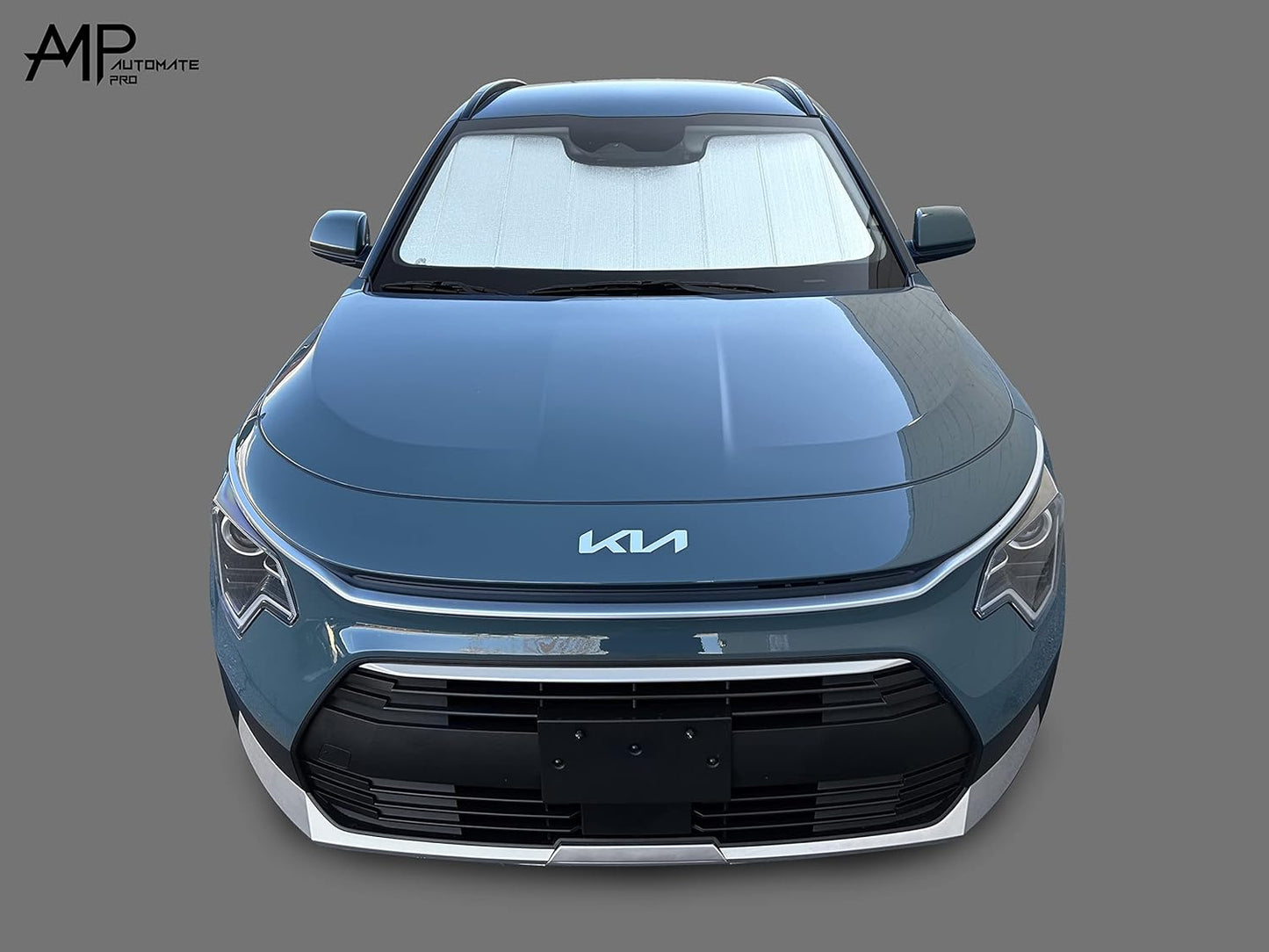 AutoMate Pro Custom Fit Windshield Foldable Sunshade for 2023 2024 Kia Niro, Plug-in Hybrid, Hybrid, EV, SUV, Compact Sun Shade Block UV Rays Visor Protector Folding Dual-Purpose (MADE in USA)