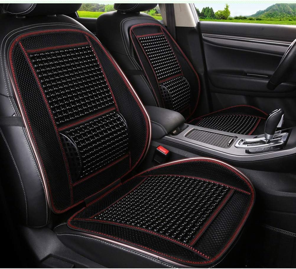 Vosarea Wood Beaded seat Cover car Driver seat Cushion Comfortable auto Full seat Cover Summer Lumbar Cushion (Black)