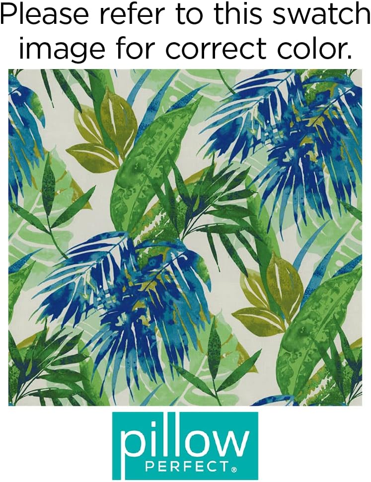 Pillow Perfect Outdoor/Indoor Soleil Bench Cushion, Blue/Green