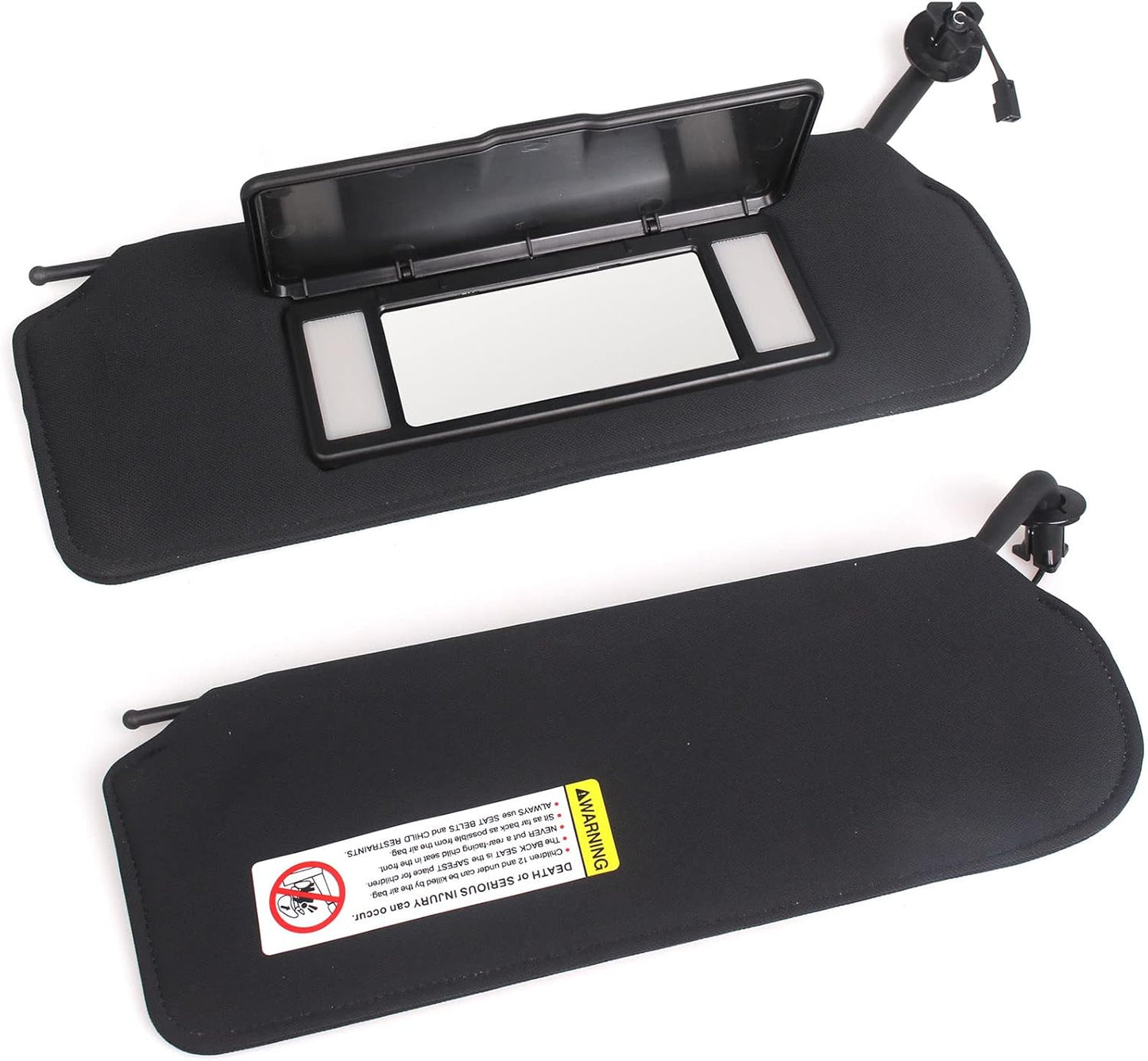 Nakuuly Sun Visor Pair with Updated LED Lighted Vanity Mirror Compatible with Corvette C5 1997-2004 Replaces 10442033 10442034 Left Driver and Right Passenger Side Black Sunvisors
