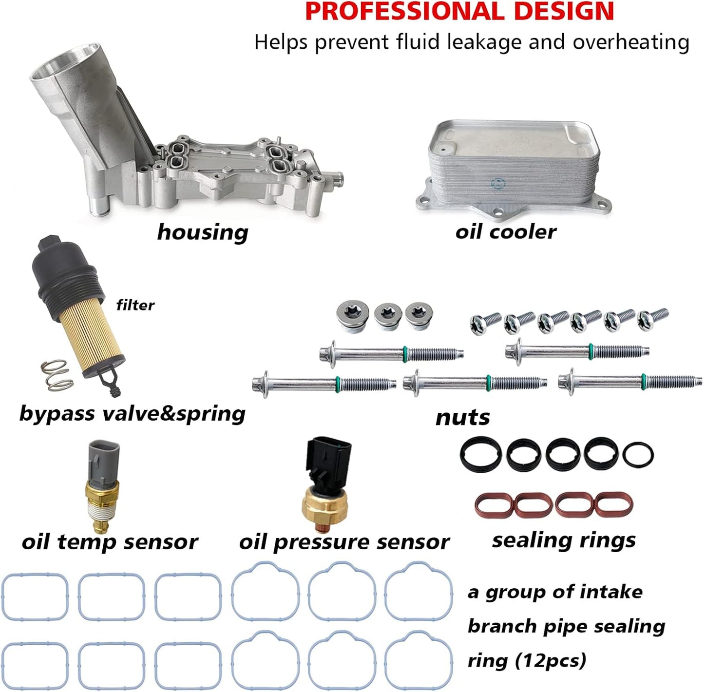 WHYQL Aluminum Engine Oil Cooler and Oil Filter Housing Compatible with 2011-2021 Chrysler 200 300, Dodge Charger, Grand Cherokee, Wrangler, Ram Promaster 3.6L V6 Oe926-876 926-959 (New)