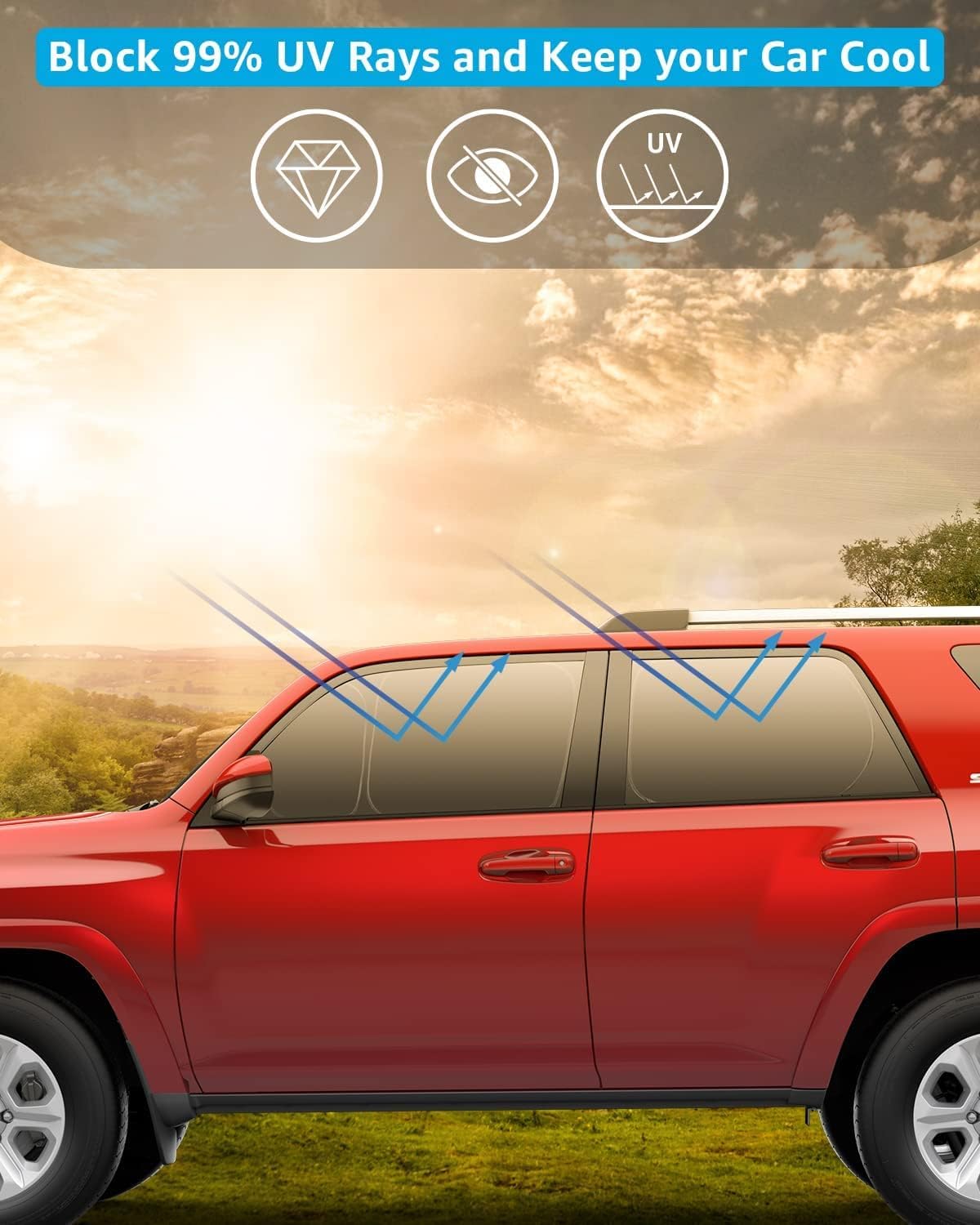 Proadsy 2025 Upgrade Window Sun Shade for 5th Gen 4Runner 2010-2025 Side Rear Window for Baby/Camping UV Rays and Privacy Protect Accessories Set of 7