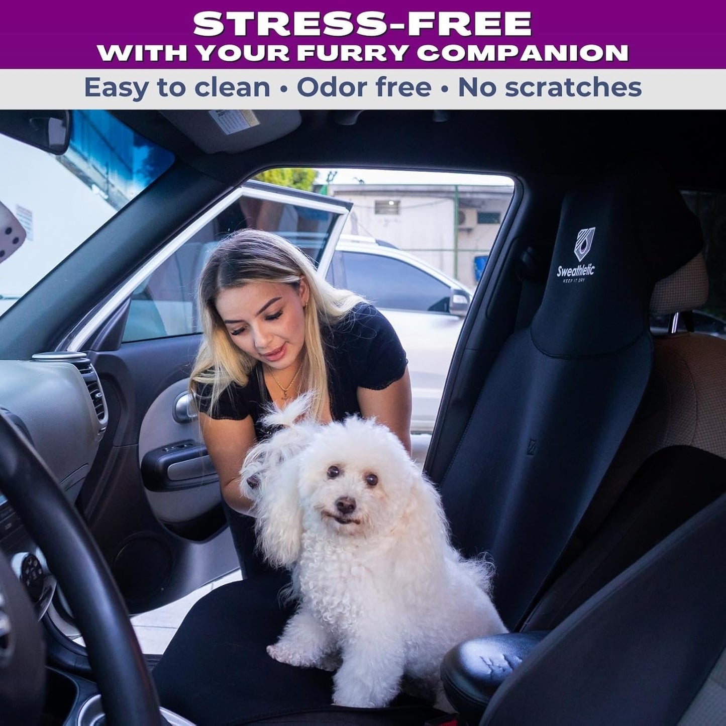 Universal Fit Waterproof and Stain Resistant Car Seat Cover - Neoprene Non-Slip & Odor-Proof Seat Protector, Trucks, SUVs - Luxury Bucket Seat Covers for Post-Workout, Sports, Beach, Running, Yoga