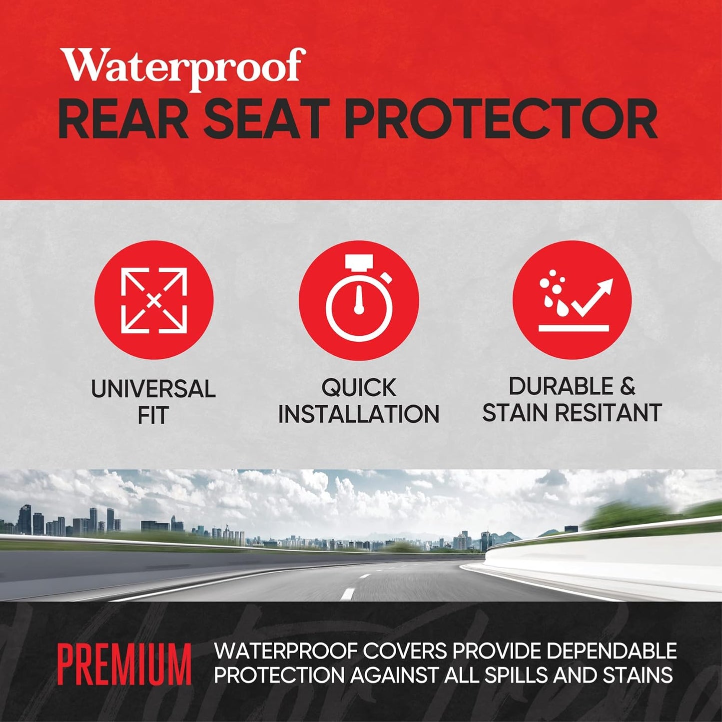 BDK Auto MTSC-278-BK: Motor Trend Waterproof Bench Rear Seat Protector