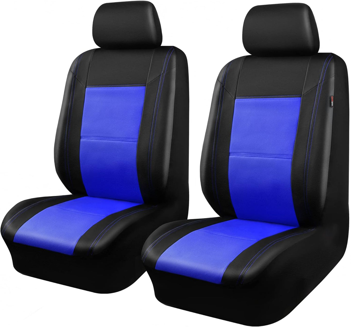 CAR PASS Luxurious PU Leather Automotive Universal Seat Covers Full Set for Vehicles,Cars,SUV,with Super 5mm Composite Sponge Inside,Airbag Compatible (Black and Black)