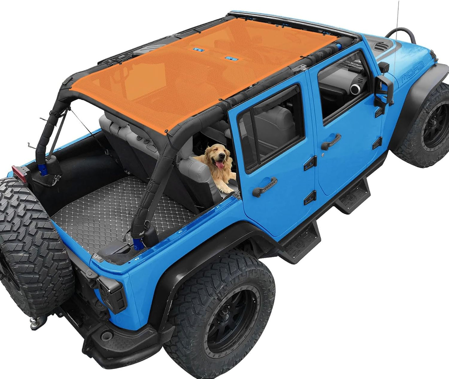 Coverspec JT Top Sun Shade Roof Compatible with Jeep Gladiator JT (2018-2023) 4 Door Jeep Sunshade Top Sunroof Bikini Cover- Blocks UV, Wind, Noise - Black Mesh for Full Length