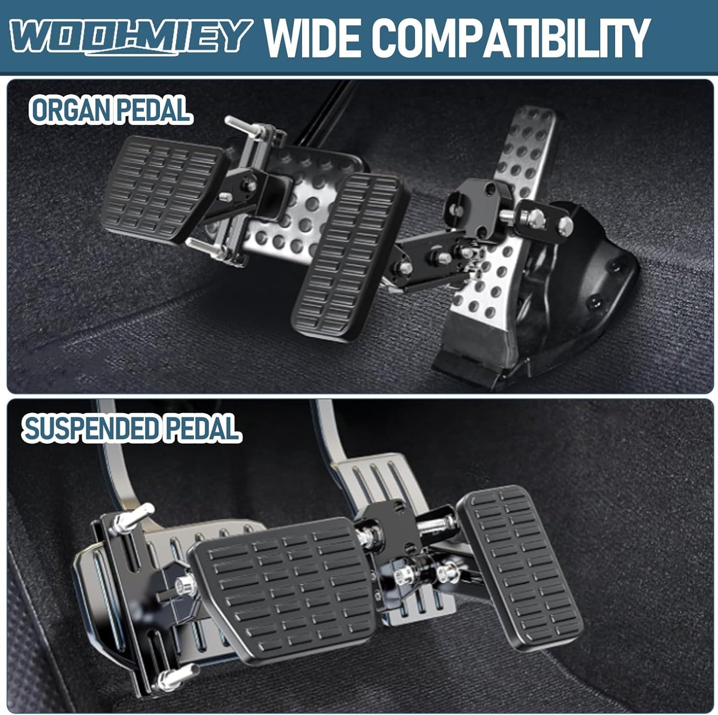 WODHMIEY Gas and Brake Pedal Extenders, Universal Pedal Extender Assembly for Cars, Go Karts, Upgraded Anti Slip, Adjustable Length Angle Pedal Extenders