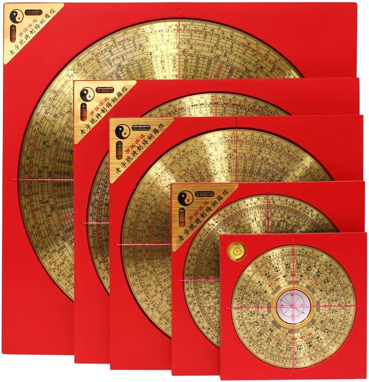 CROKZ Taoist Supplies Amulet Exorcism Bringing Good Luck Mascot Decoration Pendant 罗盘指南针高精度铜面罗盘 综合三元三合风水罗盘罗经仪（1Pcs 老字号6寸罗盘/361, 12512