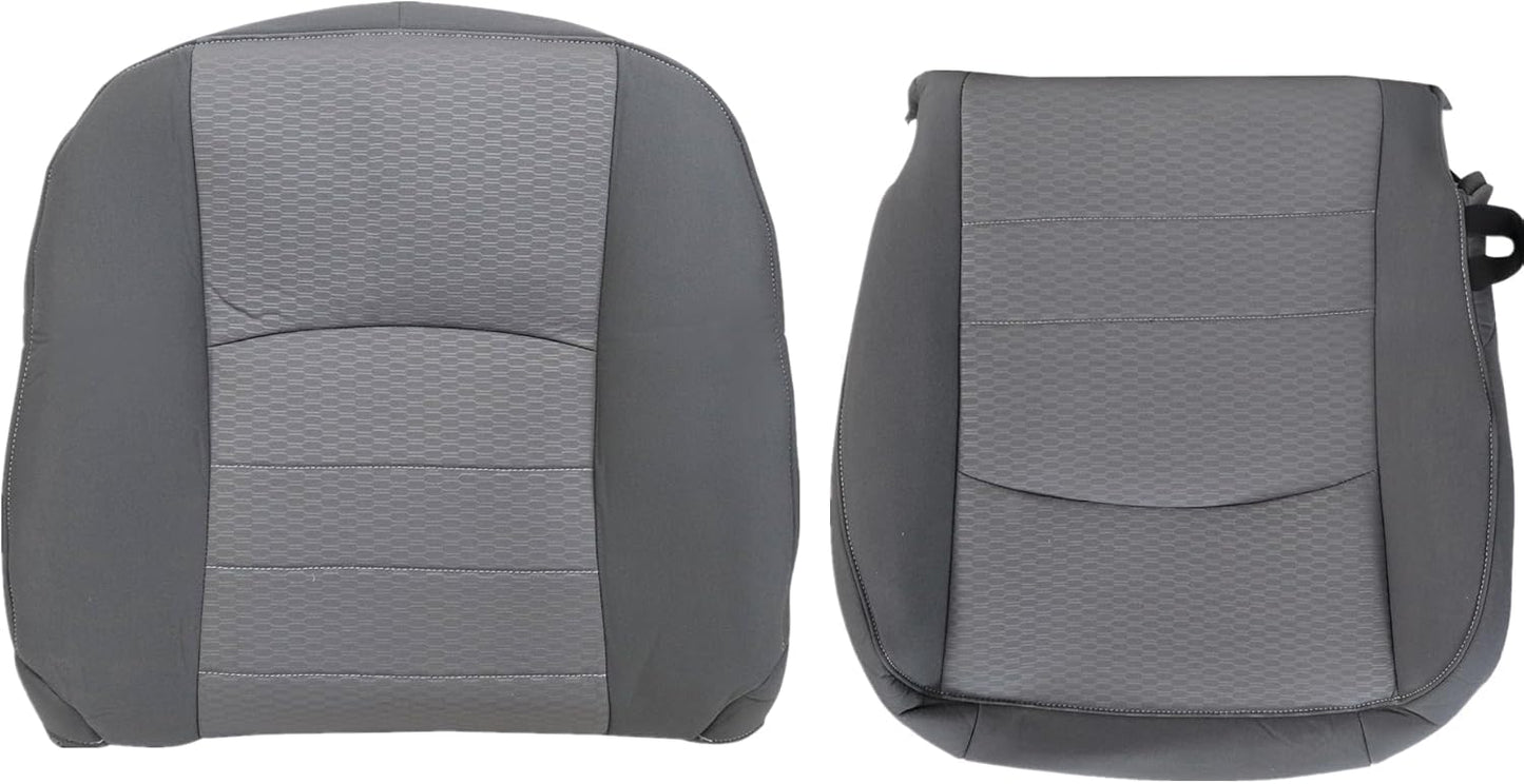 AOUTTUOA Driver Side Bottom and Foam Cushion Cloth Seat Cover Gray Compatible with Dodge Ram 1500 2500 3500 4500 5500 2013 2014 2015 2016 2017 2018