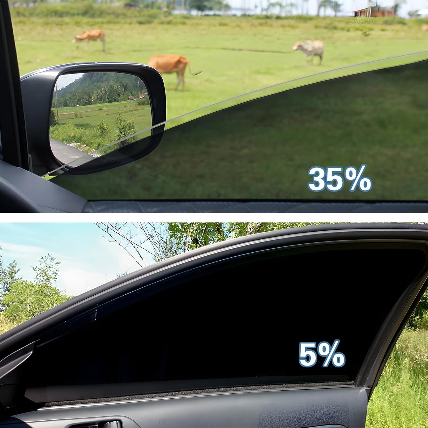 TOYOCO Window Tint Film for Cars, Car Window Tint Window Privacy Film, Car Shade Front Windshield, Heat & UV Block and Scratch Resistant, Blackout Window Film Auto Car Windshield Sun Shade Roll
