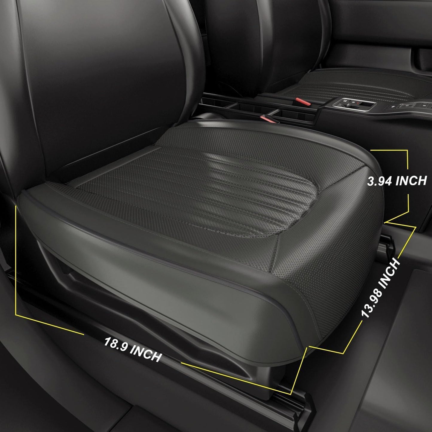FEELON 2 Pieces ZC Car Seat Covers Front Bottom Seat Cushion Covers, Waterproof Nappa Leather, Anti-Slip and Wrap Around The Bottom, Universal Auto Interior Fit for Sedans SUV Pick-up Truck, Grey