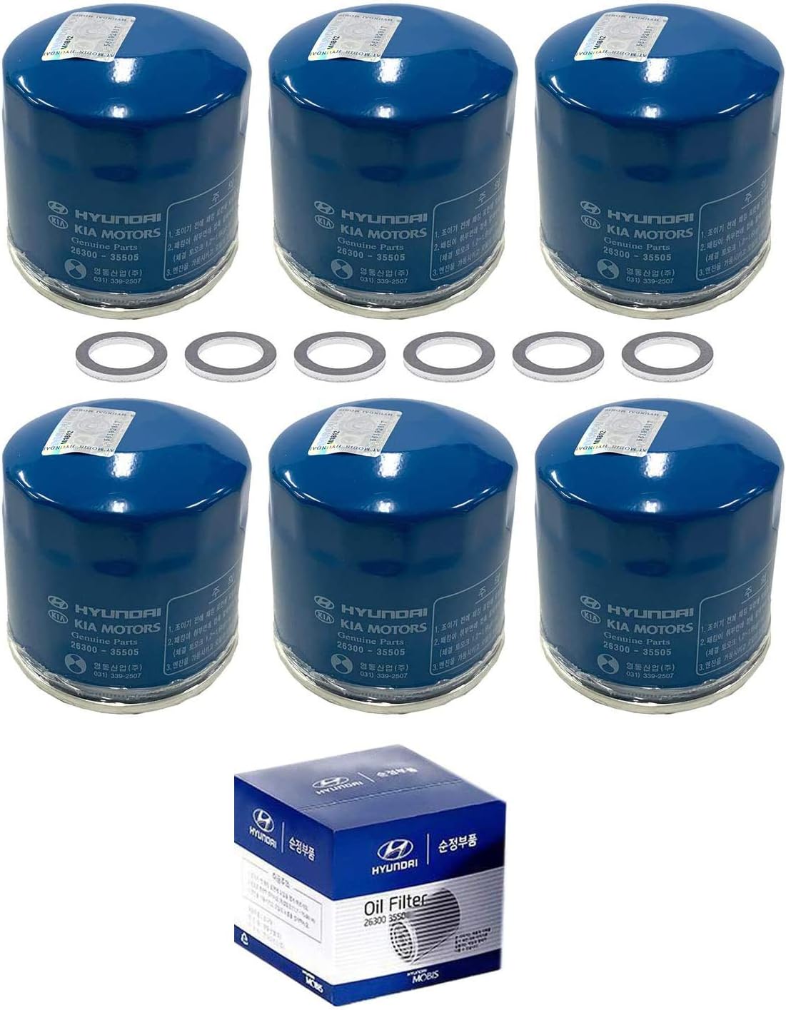 Genuine OEM Oil Filter 26300-35505 (New Version of 35504) (10-pack)