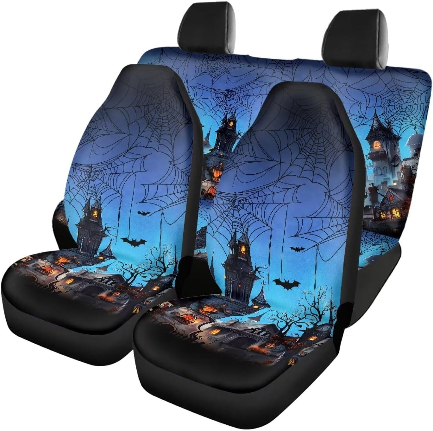 AFPANQZ Oriental Dragon Print Car Seat Covers Full Set for Back Seat Front Seats Universal Fit Most Cars SUVs Trucks Vans Comfortable Auto Seat Protection Full Set for Women Men Black Red