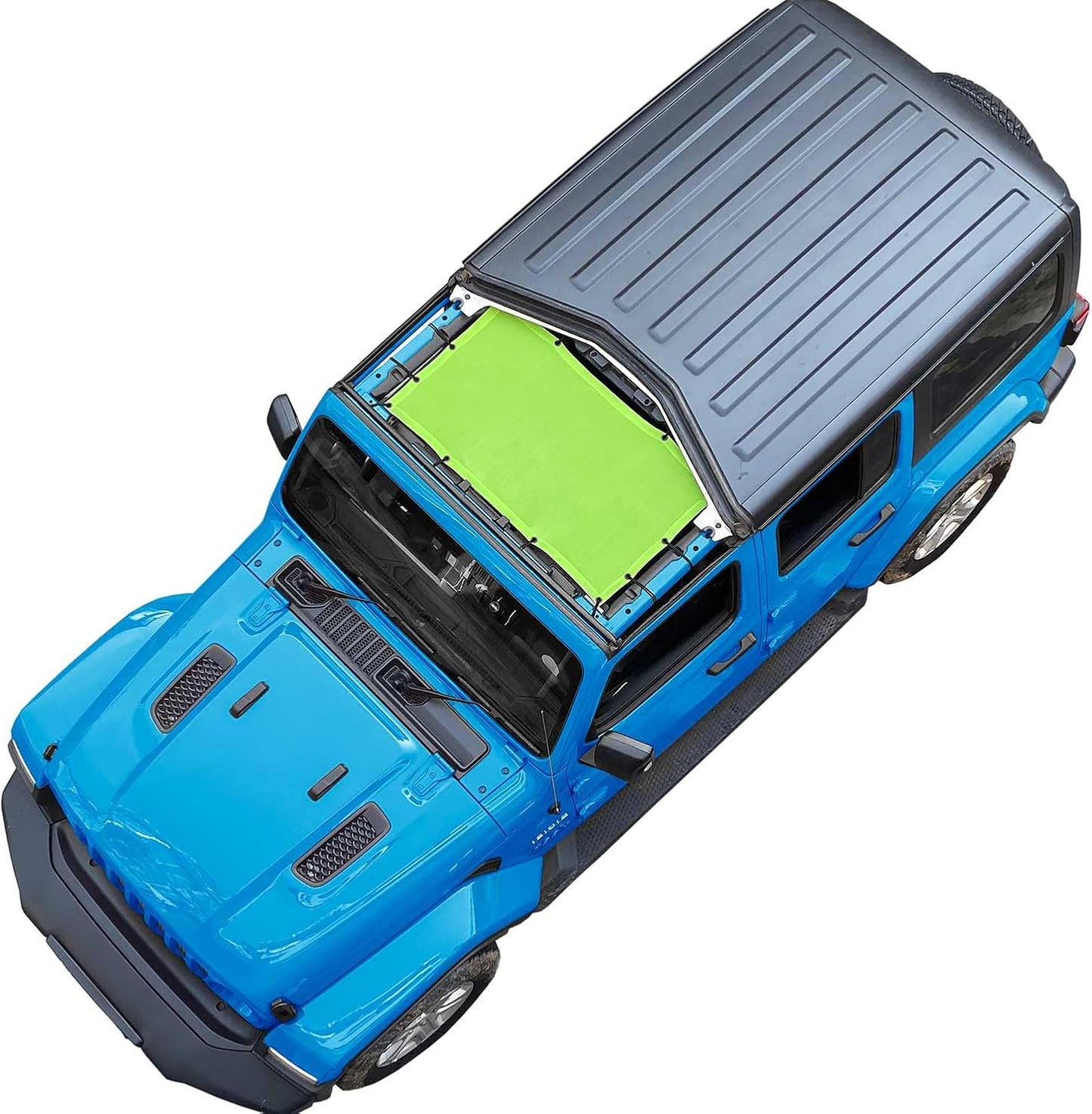 Coverspec JT Top Sun Shade Roof Compatible with Jeep Gladiator JT (2018-2023) 4 Door Jeep Sunshade Top Sunroof Bikini Cover- Blocks UV, Wind, Noise - Black Mesh for Full Length