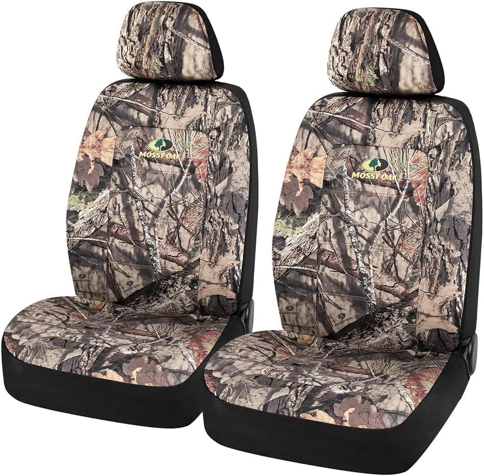 Mossy Oak Full Camo Seat Covers High Back - Made with Rip-Stop Oxford Fabric, Airbag Compatible, Universial Fit Most Bucket Seats - Official Licensed Product