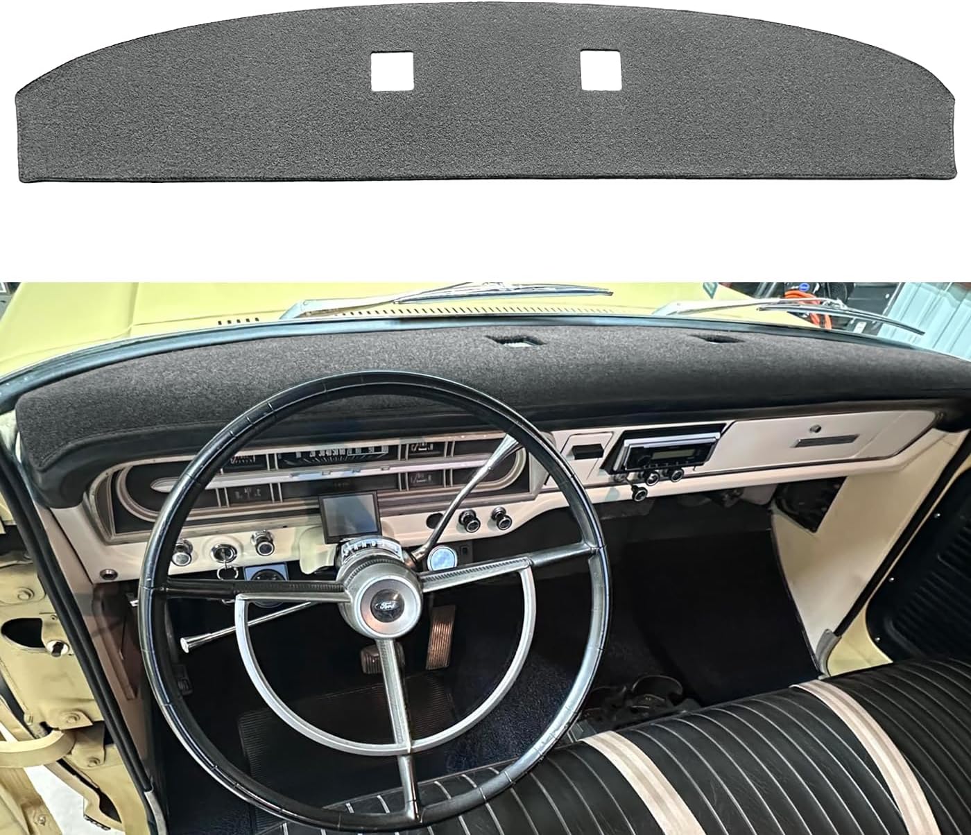 Fcovergurus Dash Cover Mat Custom Fit for Ford 1973-1979 F100 F150 F250 F350 Bronco Pickup Truck, Dashboard Cover Pad Carpet Protector (Black) F129