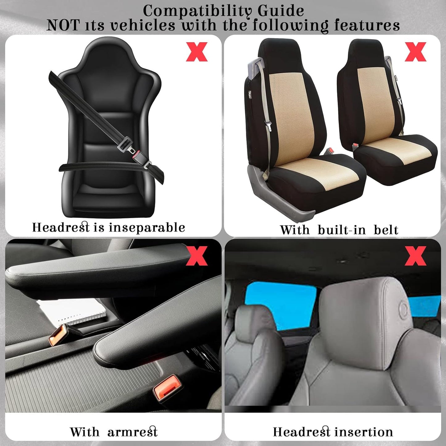 29 Pcs Car Seat Covers Full Set Include Car Seat Protectors, 2 Cup Mat, Steering Wheel Cover, 2 Shoulder Pads, Armrest Pad, 2 Stickers, 20 Air Conditioner Decoration Strip for Women Men (Pink)
