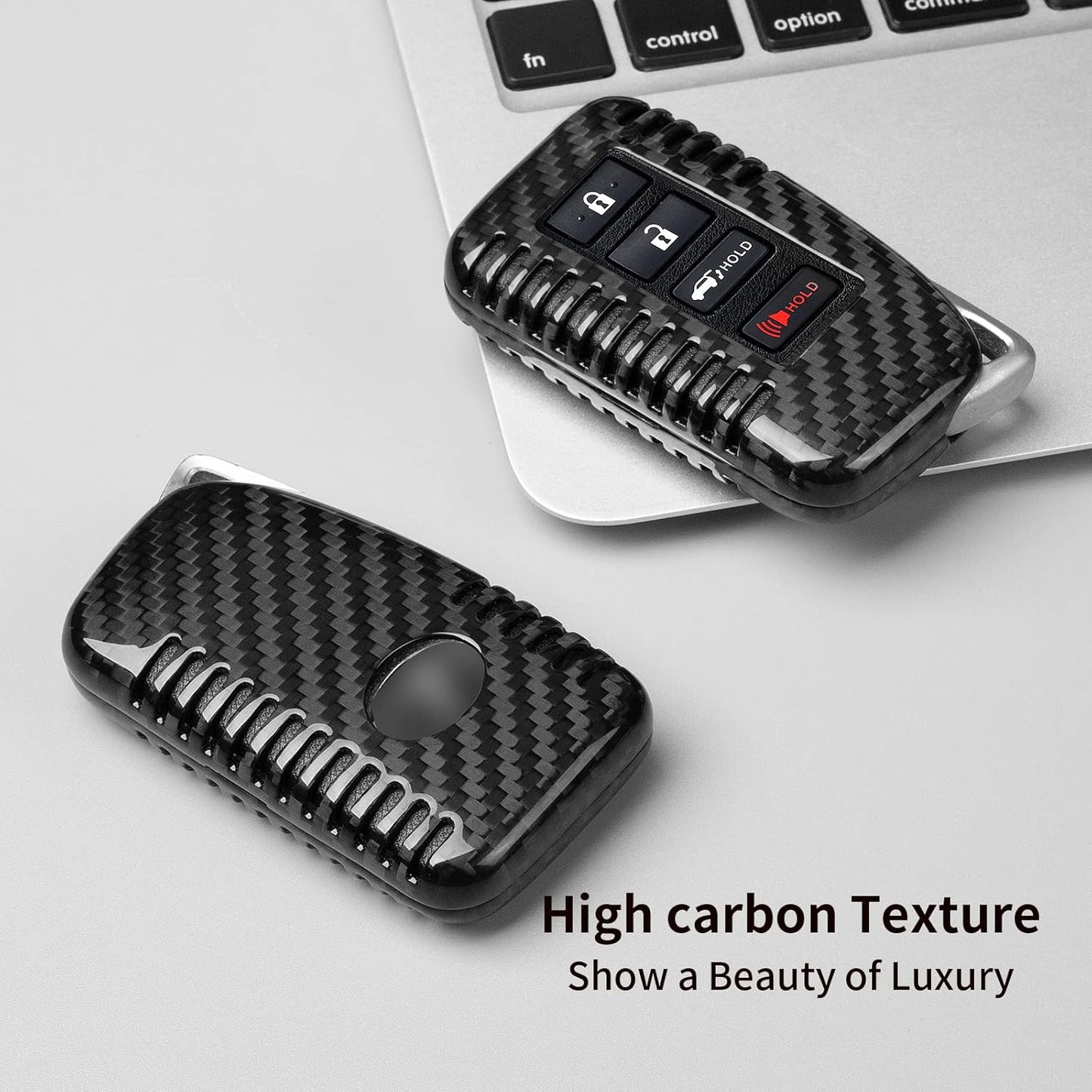 Real Carbon Fiber Key Fob Cover for Lexus, T-Carbon Key Fob Protector Fits for Lexus GS NX RX GX RC ES LS UX LC 2013-2017 Remote Key Case with Cut-line (Black)