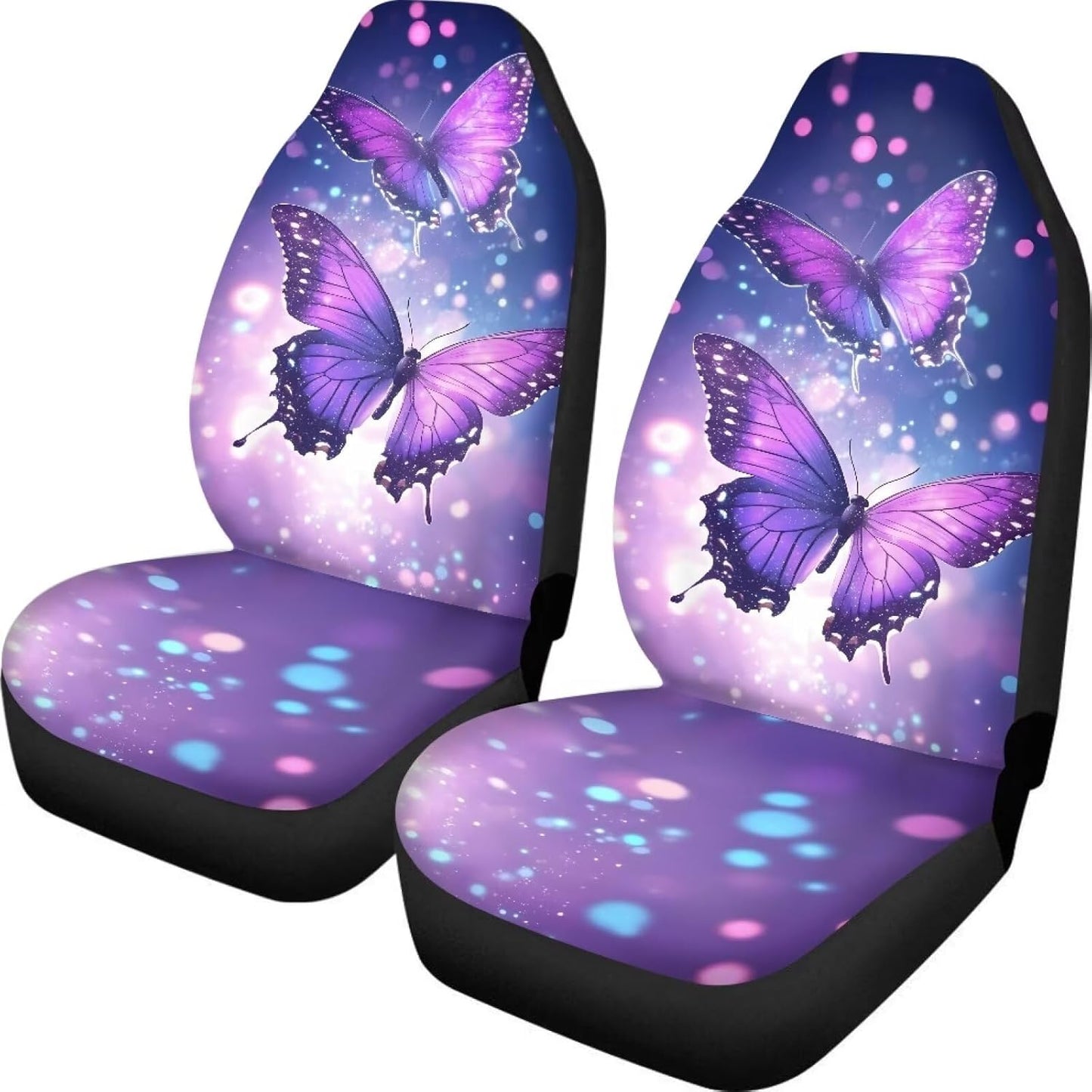 TOADDMOS Bohemian Colorful Mandala Patchwork Car Seat Covers Bucket Front Seats Protector,Universal Fit Cars,Sedan,SUV