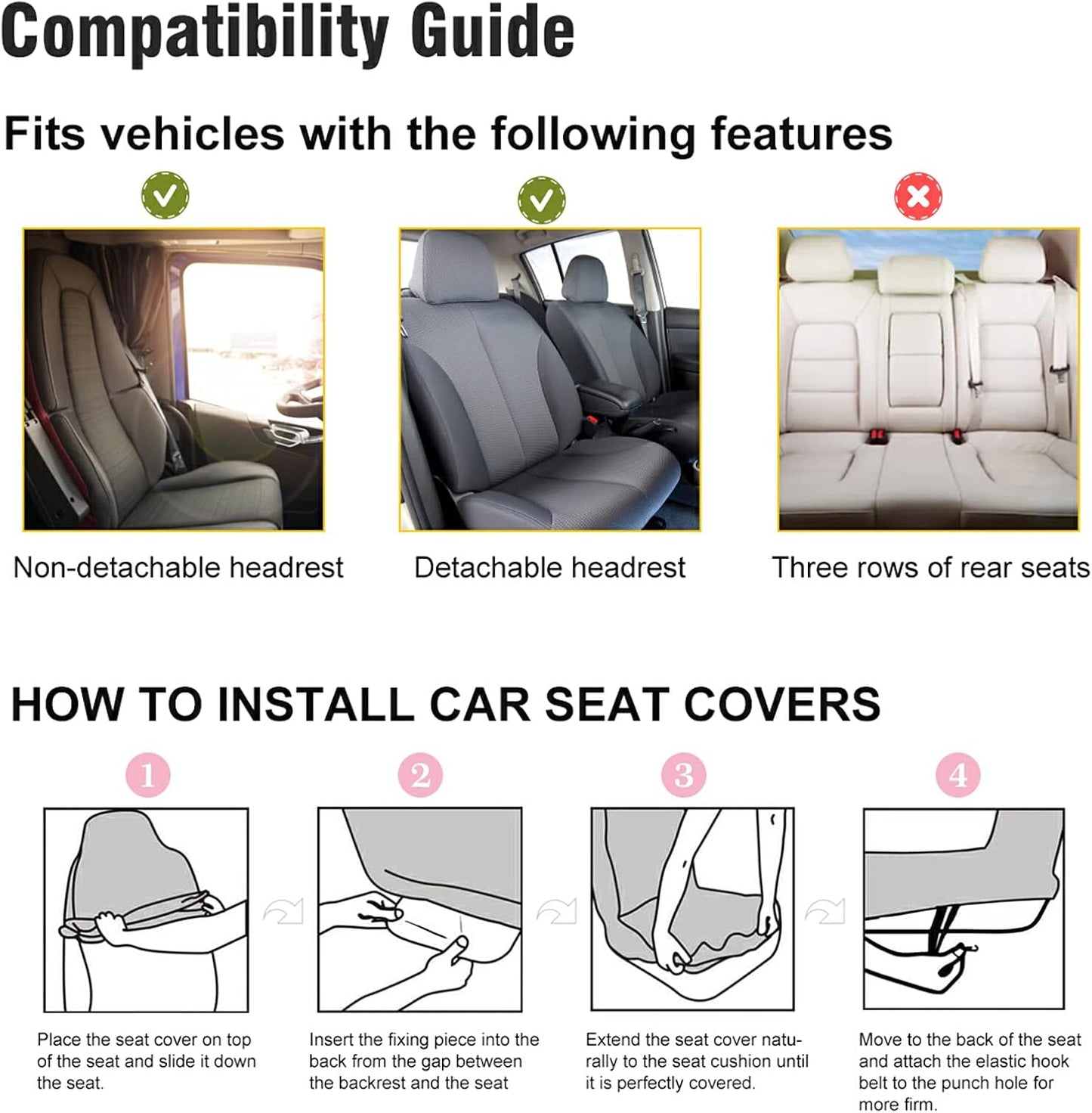 ALAZA Boho Bohemian Sun Moon Car Seat Covers Front Seats Only for Women Men Seat Covers w/Organizer Pocket for Cars SUV Truck Sedan