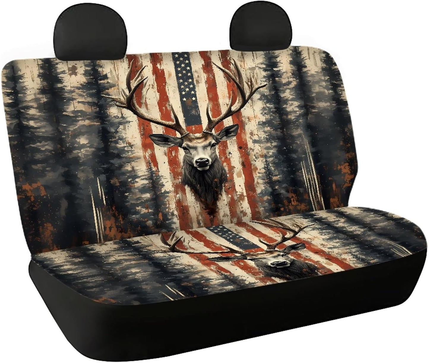 AFPANQZ Cowhide Milk Cow Print Car Rear Bench Protective Seat Cover - Brown, Polyester Fabric, Universal Fit, Full Wrap, Dust-Proof - For Trucks, Vans, SUVs