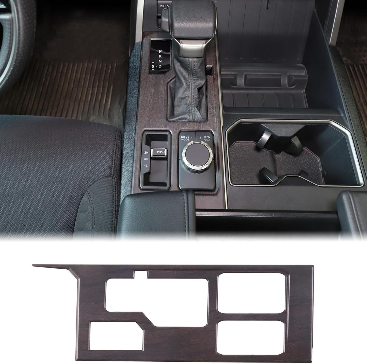 Aunginsy Central Control Gear Shift Panel Trim Cover Compatible with Toyota Tundra/Sequoia 2022-2024 Car Gear Shifter Console Anti-Scratch Panel Frame Protect Sticker with 4WD Accessories(Mech Style)
