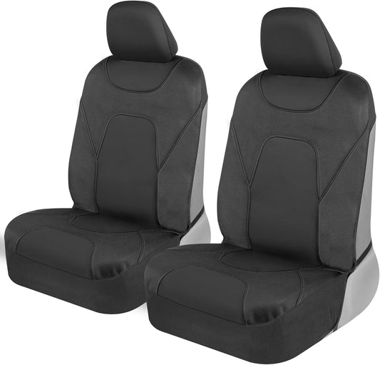 Motor Trend AquaShield Waterproof Front Seat Covers, Black Seat Covers for Cars – Padded Neoprene Front Car Seat Cover, SUV Seat Covers Protector - Car Interior Cover for Auto Truck & Van