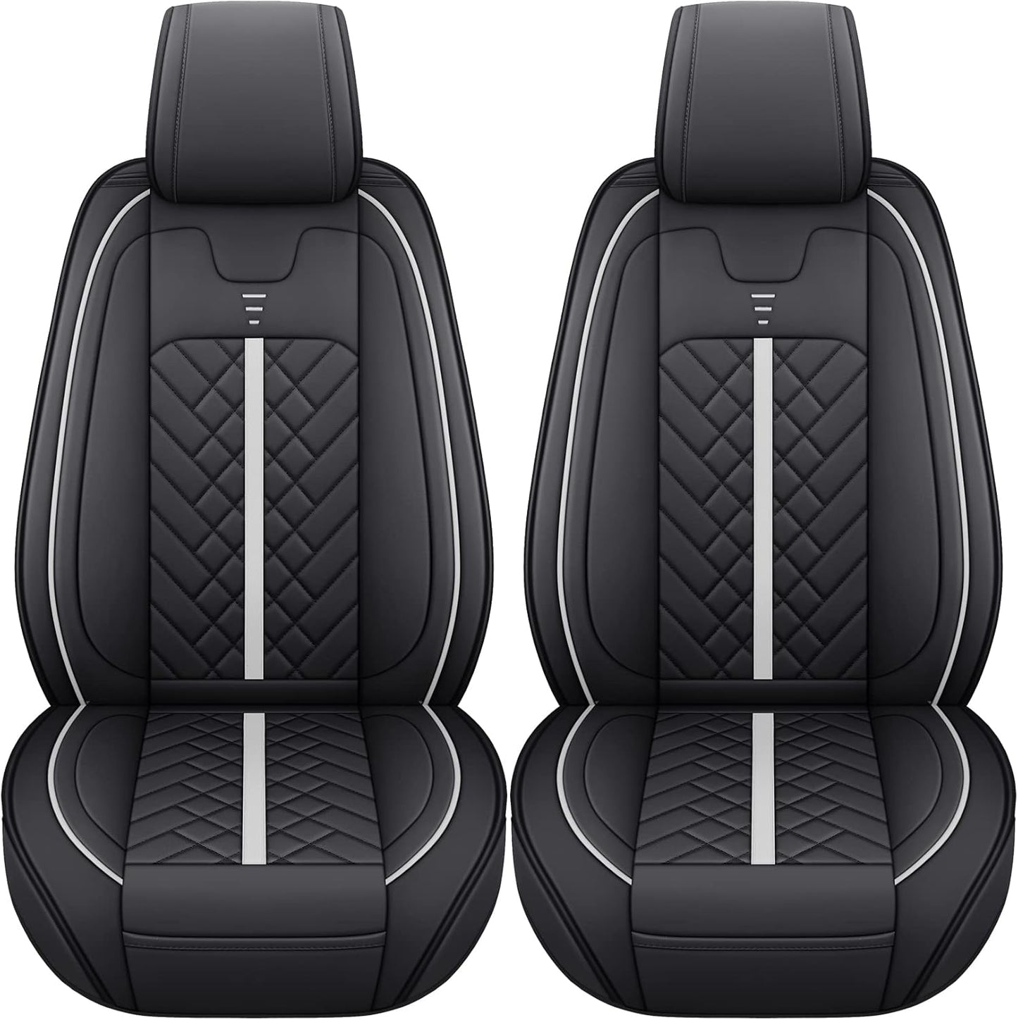 Tomatoman Front Seat Covers Compatible with Toyota Corolla Rav4 Camry 4runner Honda Civic Accord HRV CRV Nissan Altima Sentra Hyundai Tucson Accent Elantra(2PCS/Black)
