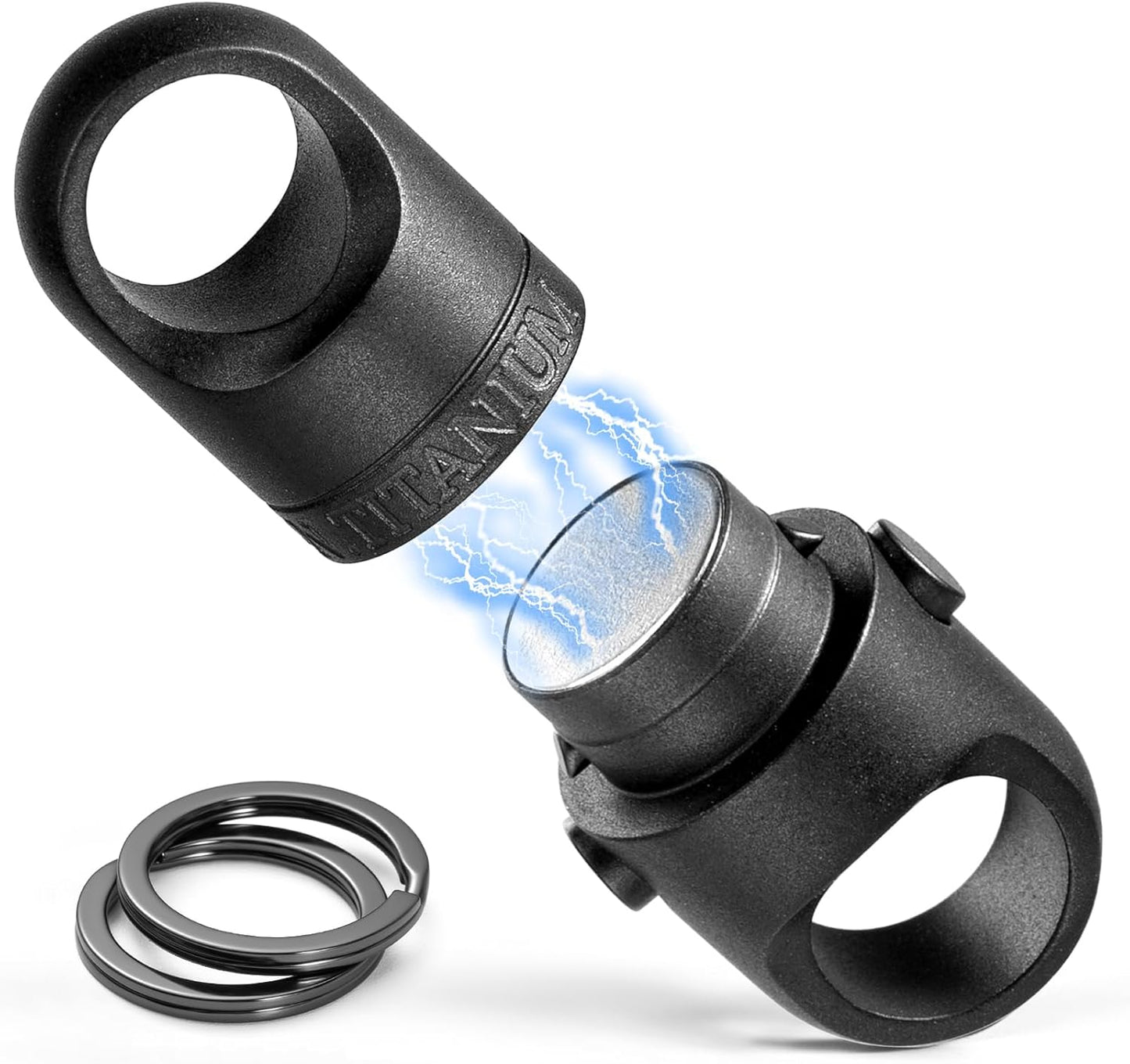 FEGVE Titanium Magnetic Key Holder, Quick Release Keychain, Detachable Magnetic Keychain, Safely Lock System-360 ° Rotatable