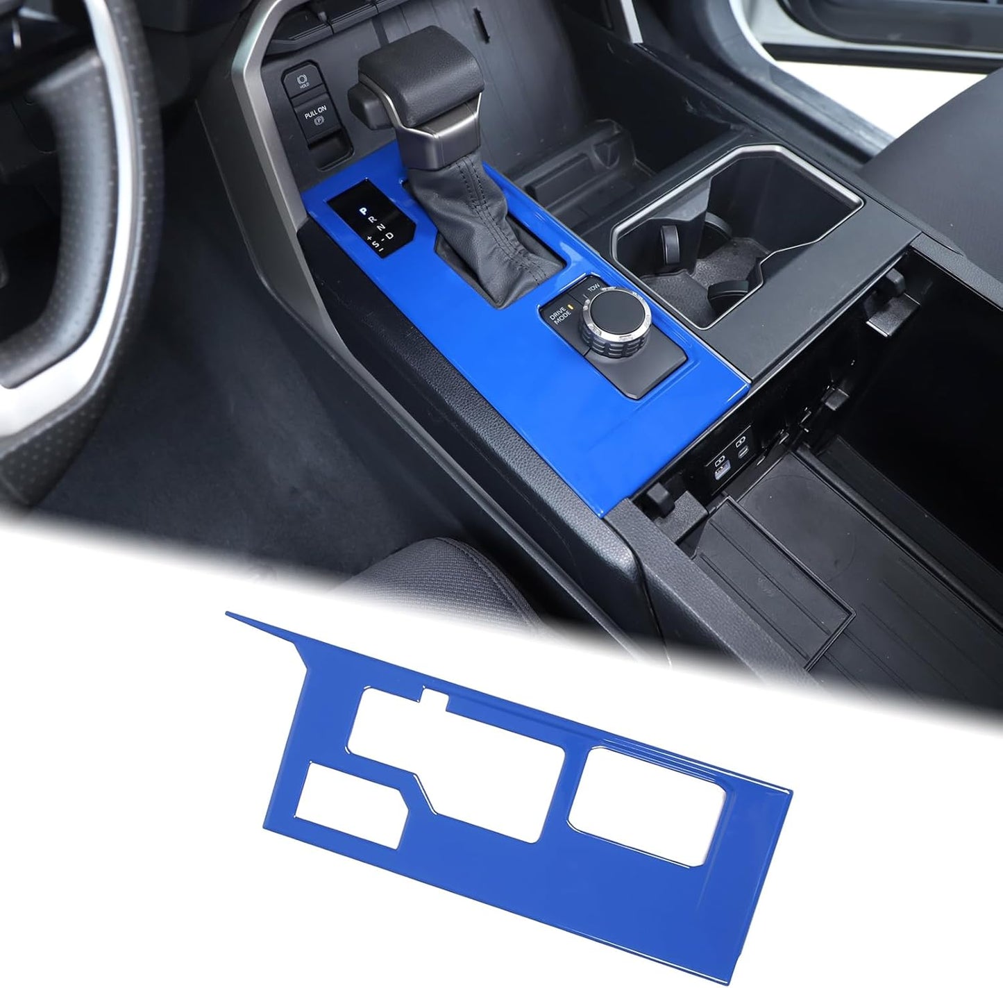 Aunginsy Central Control Gear Shift Panel Trim Cover Compatible with Toyota Tundra/Sequoia 2022-2024 Car Gear Shifter Console Anti-Scratch Panel Frame Protect Sticker with 4WD Accessories(Mech Style)