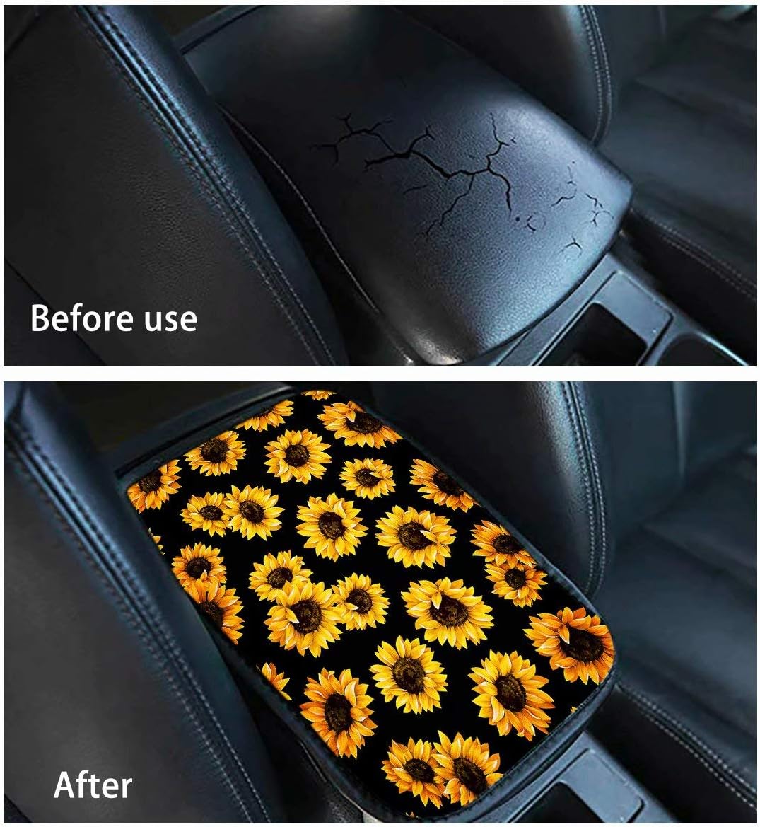Pensura Black Dachshund Carseat Seat Protector Cover Non-Slip Saddle Blanket, with 15 inch Steering Wheel Cover, Center Console Armrest Cover Pad, Seat Belt Shoulder Pads, Set of 6