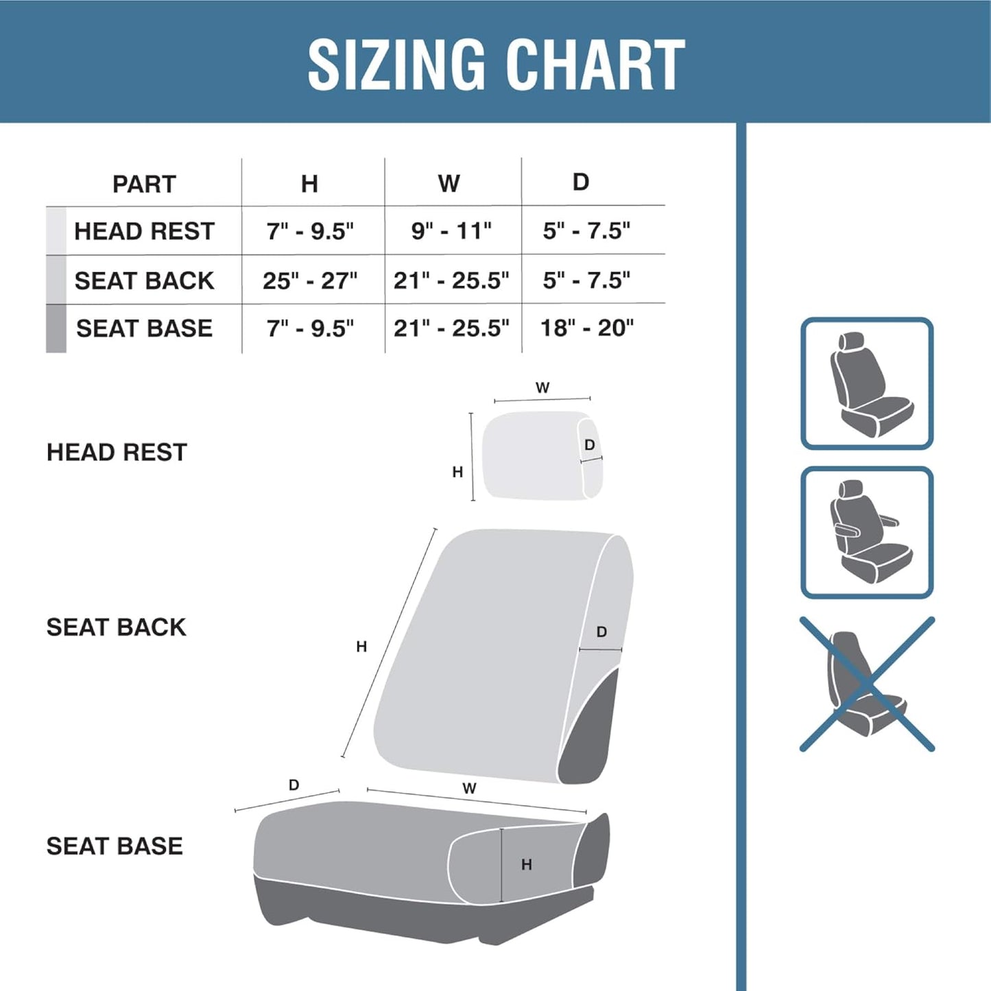 HOOEY Low Back Seat Cover, Durable Bucket Seat Protection, Easy to Install Seat Covers for Car, Truck, Van, SUV