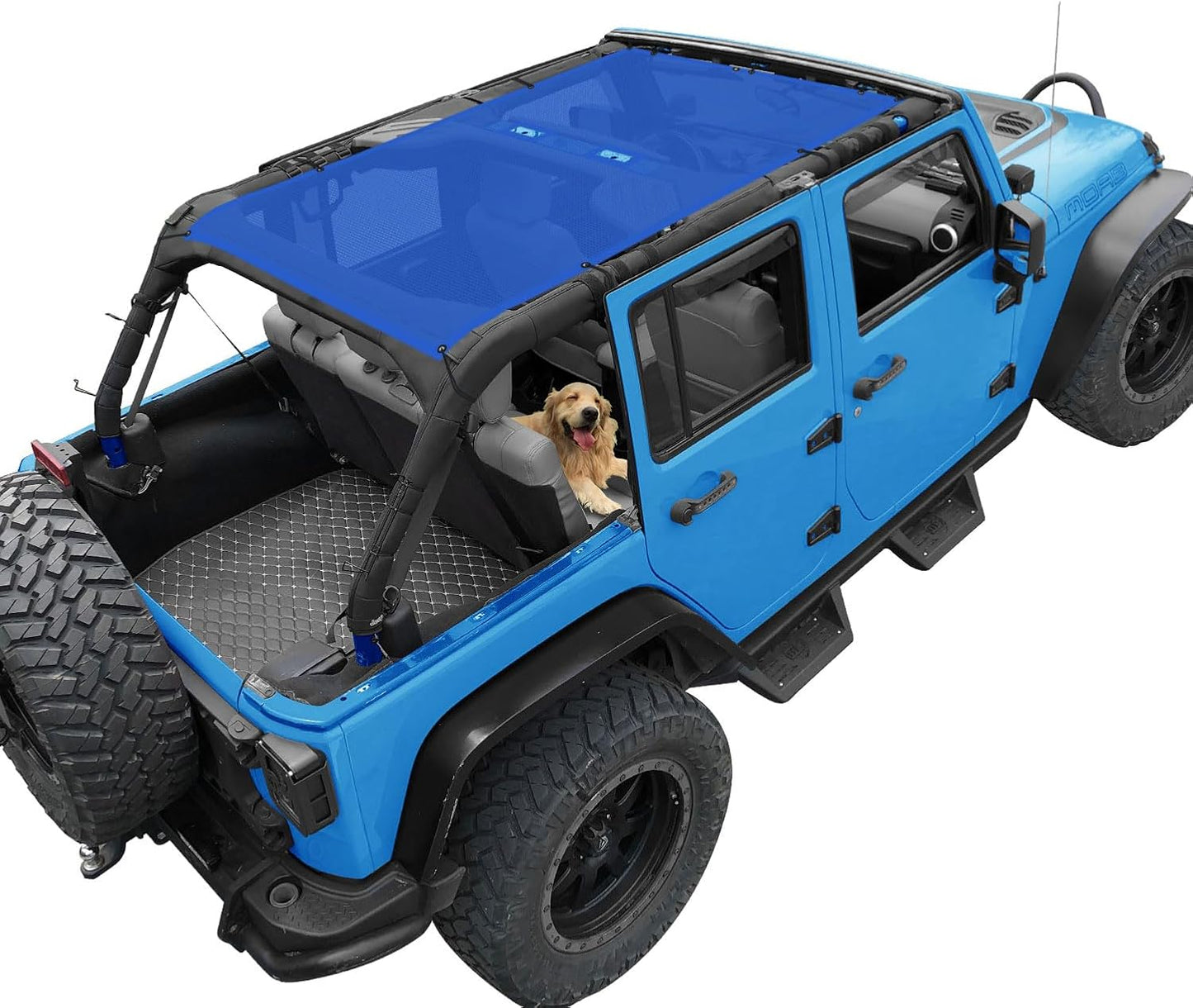 Coverspec JT Top Sun Shade Roof Compatible with Jeep Gladiator JT (2018-2023) 4 Door Jeep Sunshade Top Sunroof Bikini Cover- Blocks UV, Wind, Noise - Black Mesh for Full Length